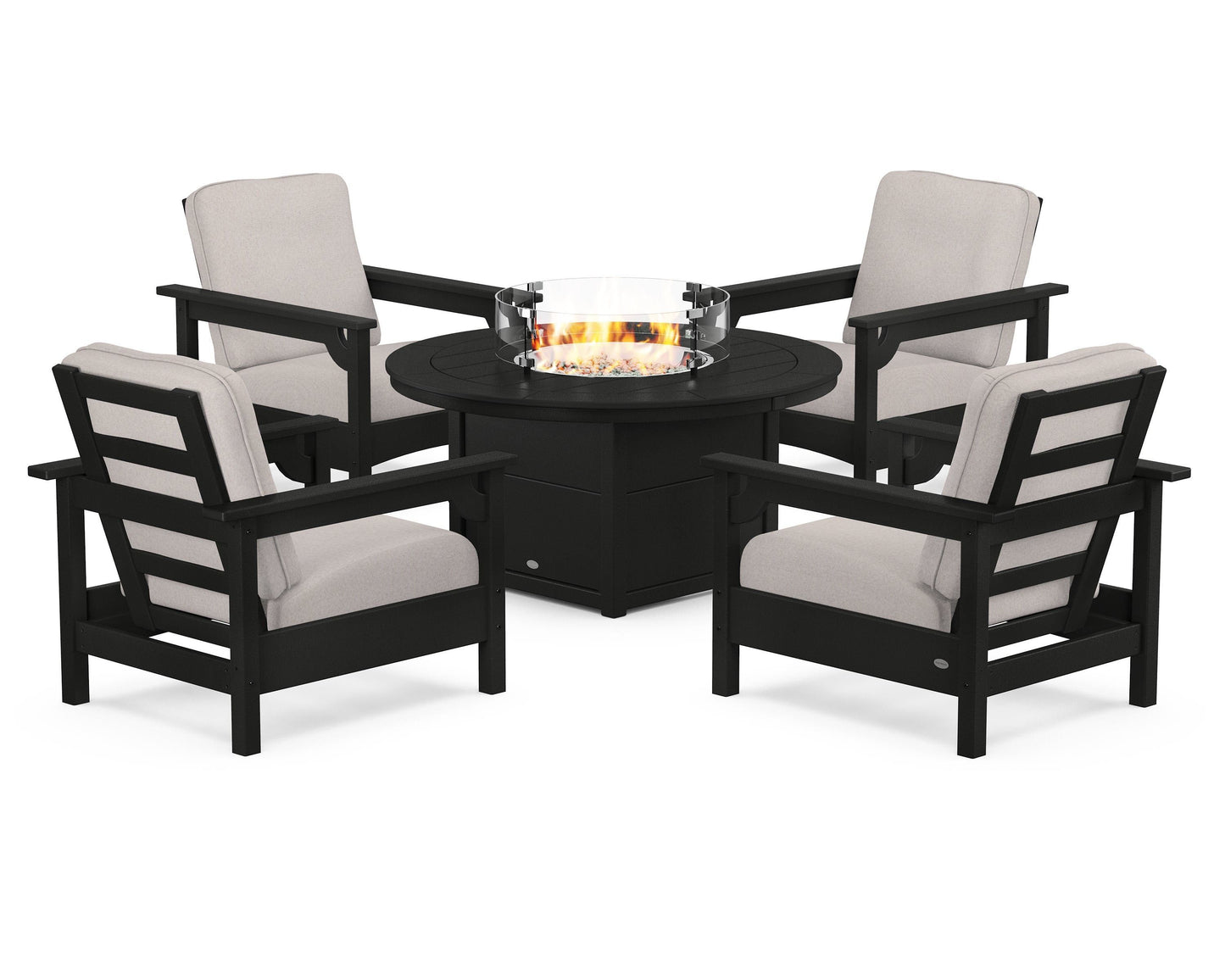 Club 5-Piece Conversation Set with Fire Pit Table