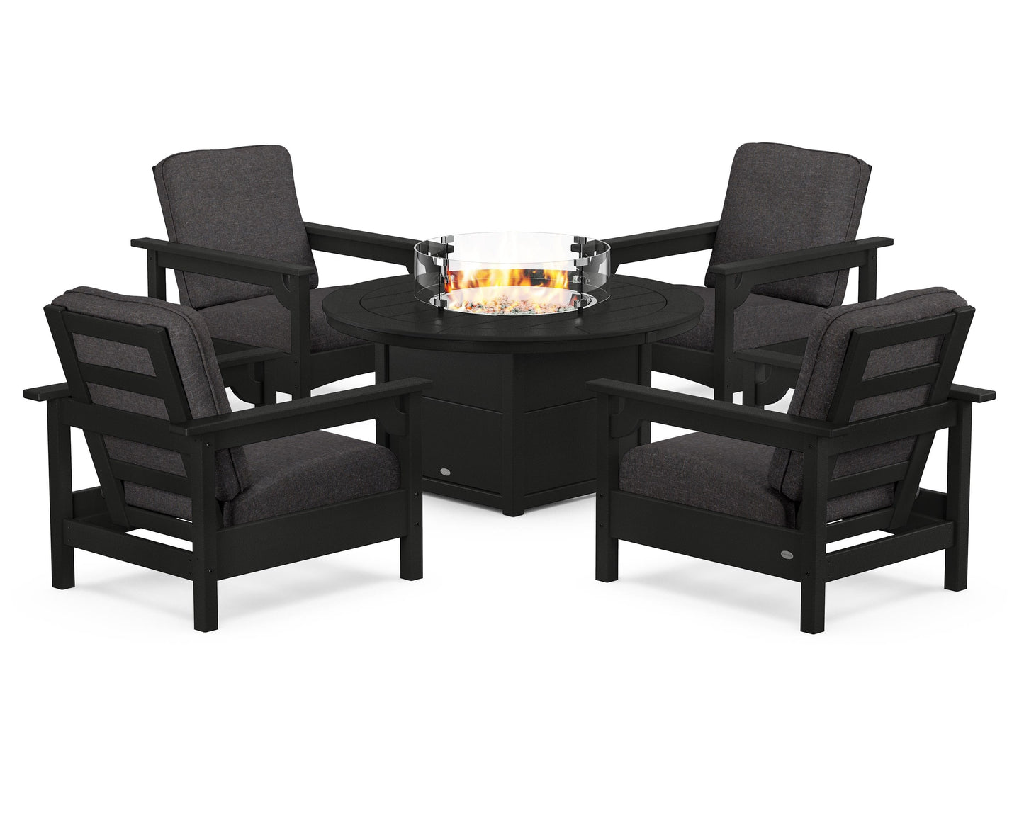 Club 5-Piece Conversation Set with Fire Pit Table