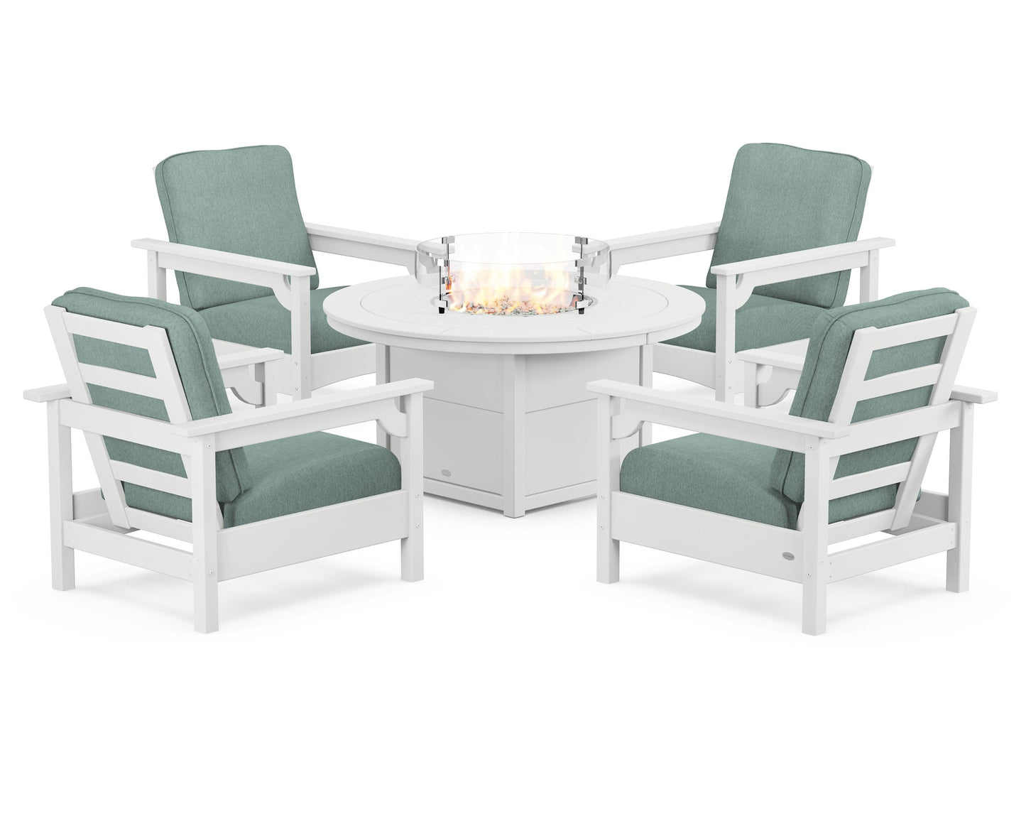 Club 5-Piece Conversation Set with Fire Pit Table