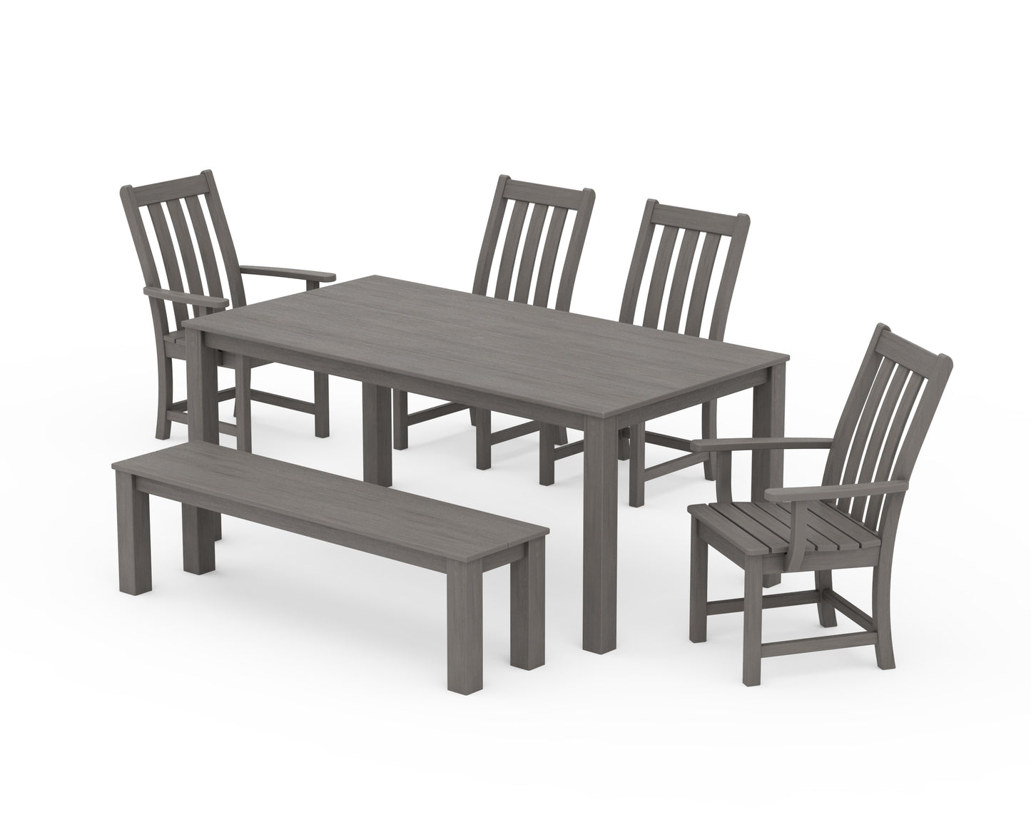 Vineyard 6-Piece Parsons Dining Set with Bench