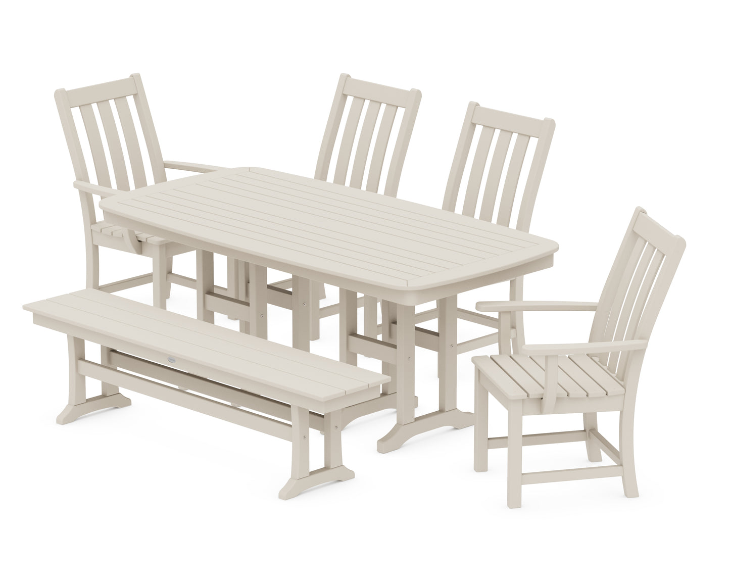 Vineyard 6-Piece Dining Set with Bench