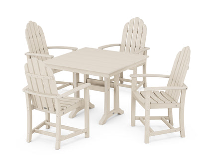 Classic Adirondack 5-Piece Farmhouse Dining Set With Trestle Legs