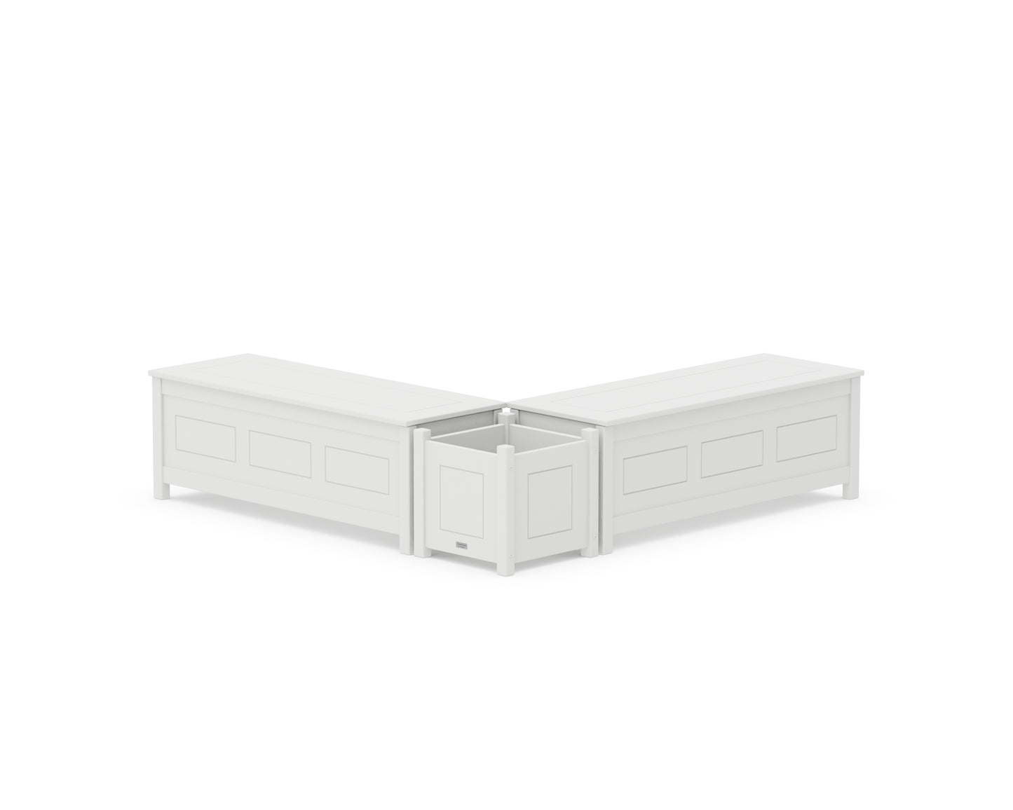 48" Country Living L- Shaped Planter Storage Bench Set