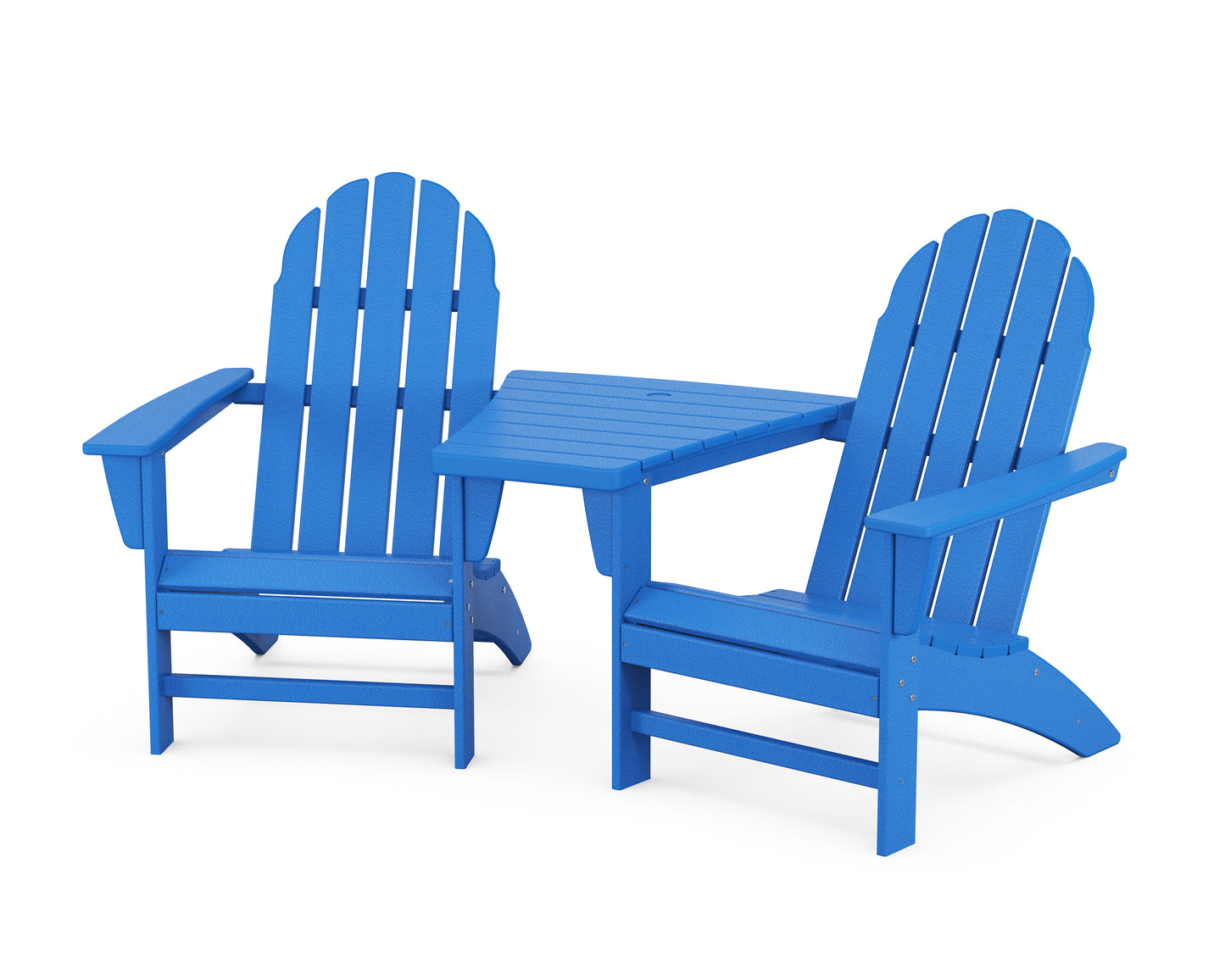 Vineyard 3-Piece Adirondack Set with Angled Connecting Table
