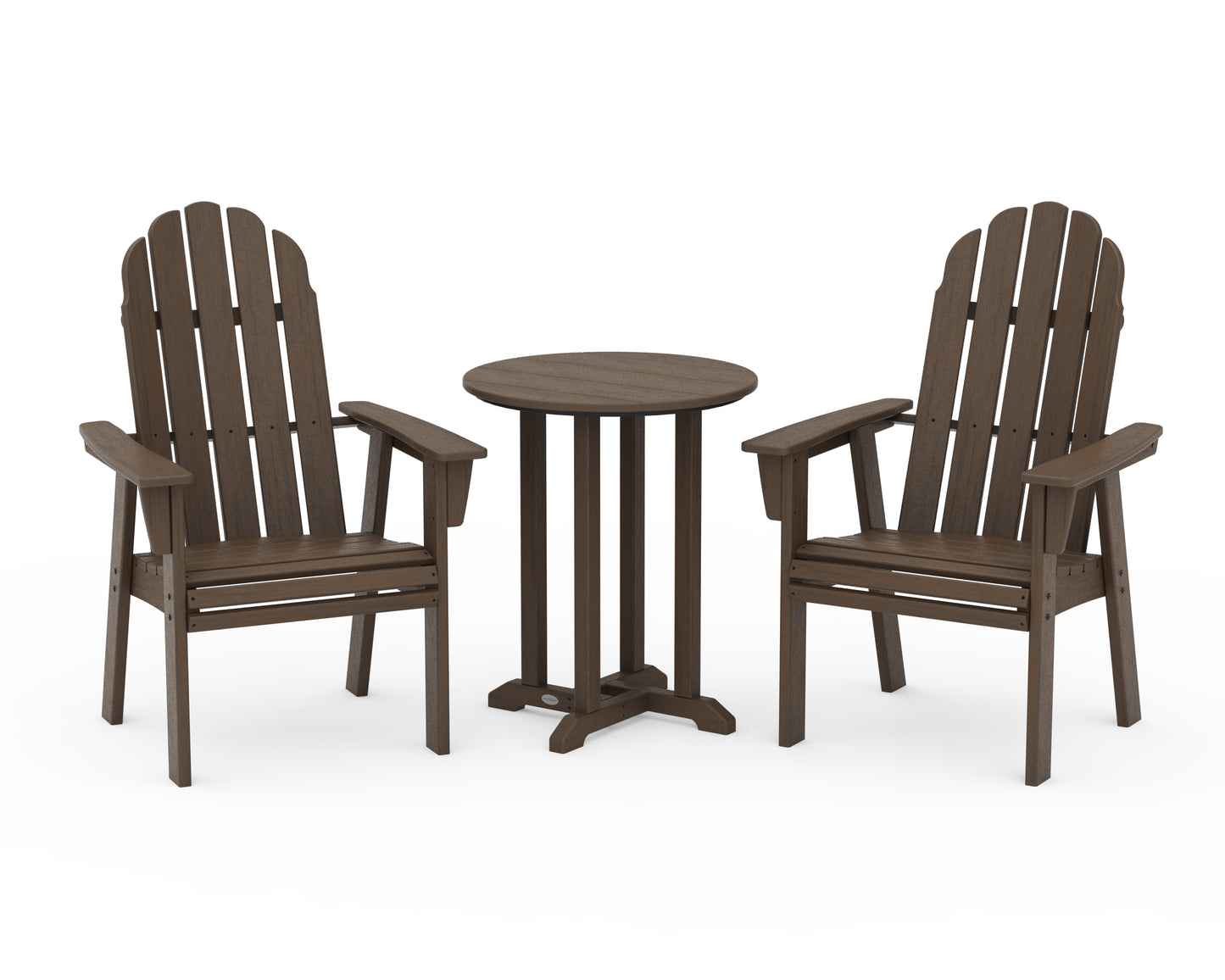 Vineyard Adirondack 3-Piece Round Bistro Dining Set