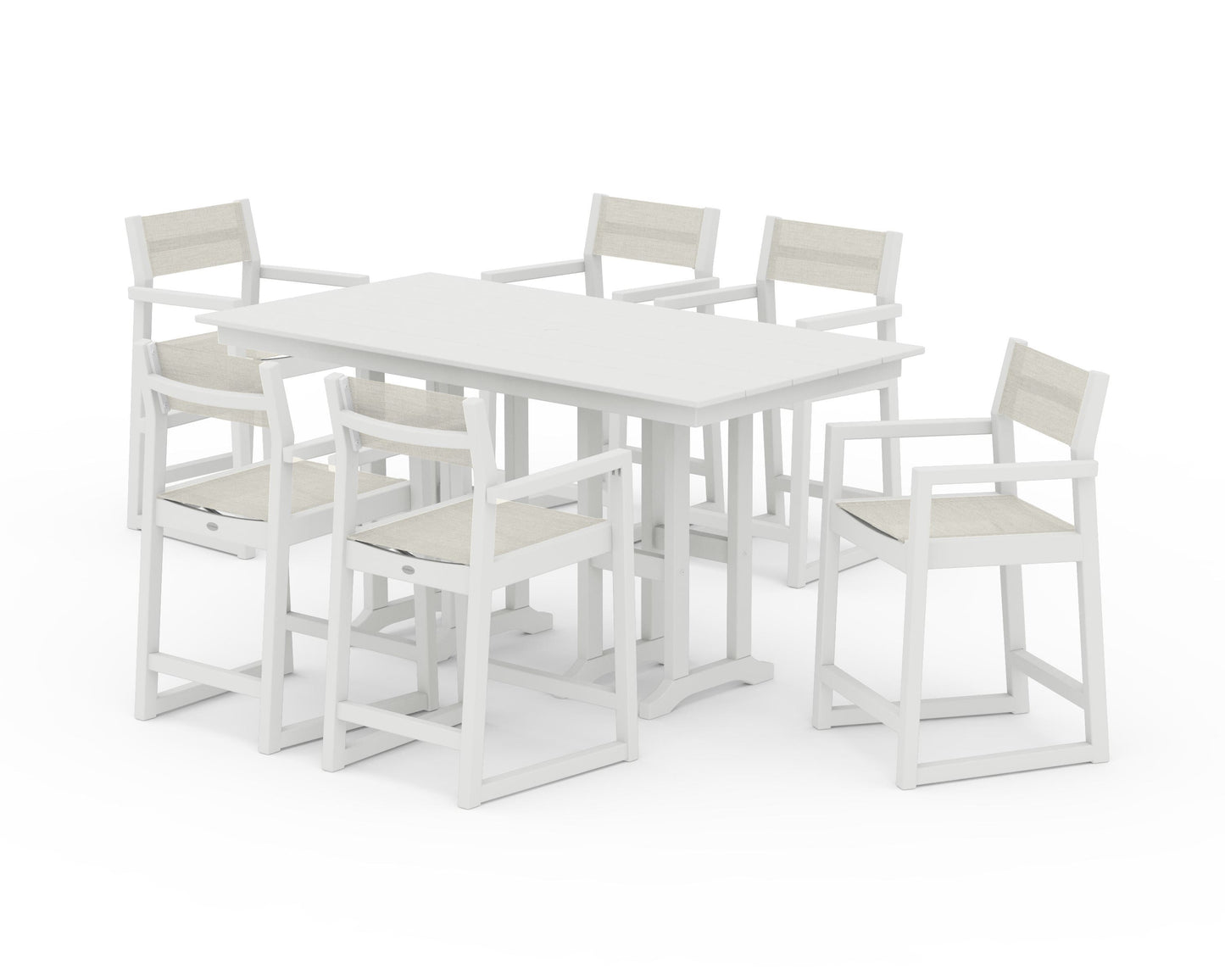 EDGE Sling Arm Chair 7-Piece Farmhouse Counter Set