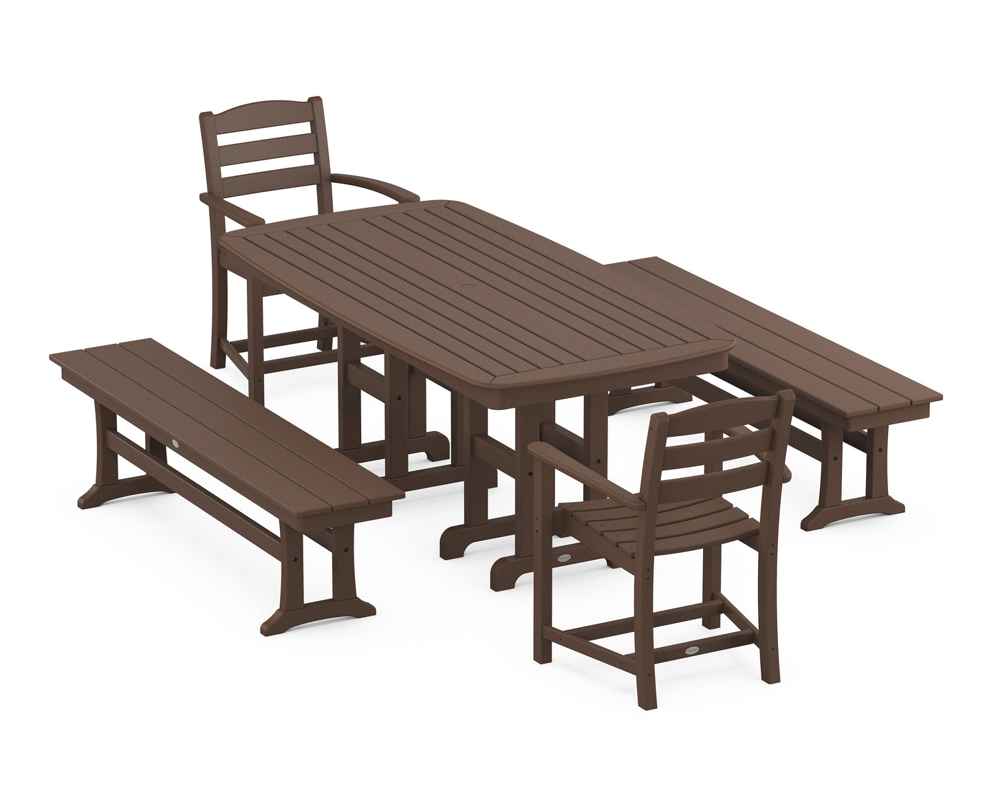 La Casa Café 5-Piece Dining Set with Benches