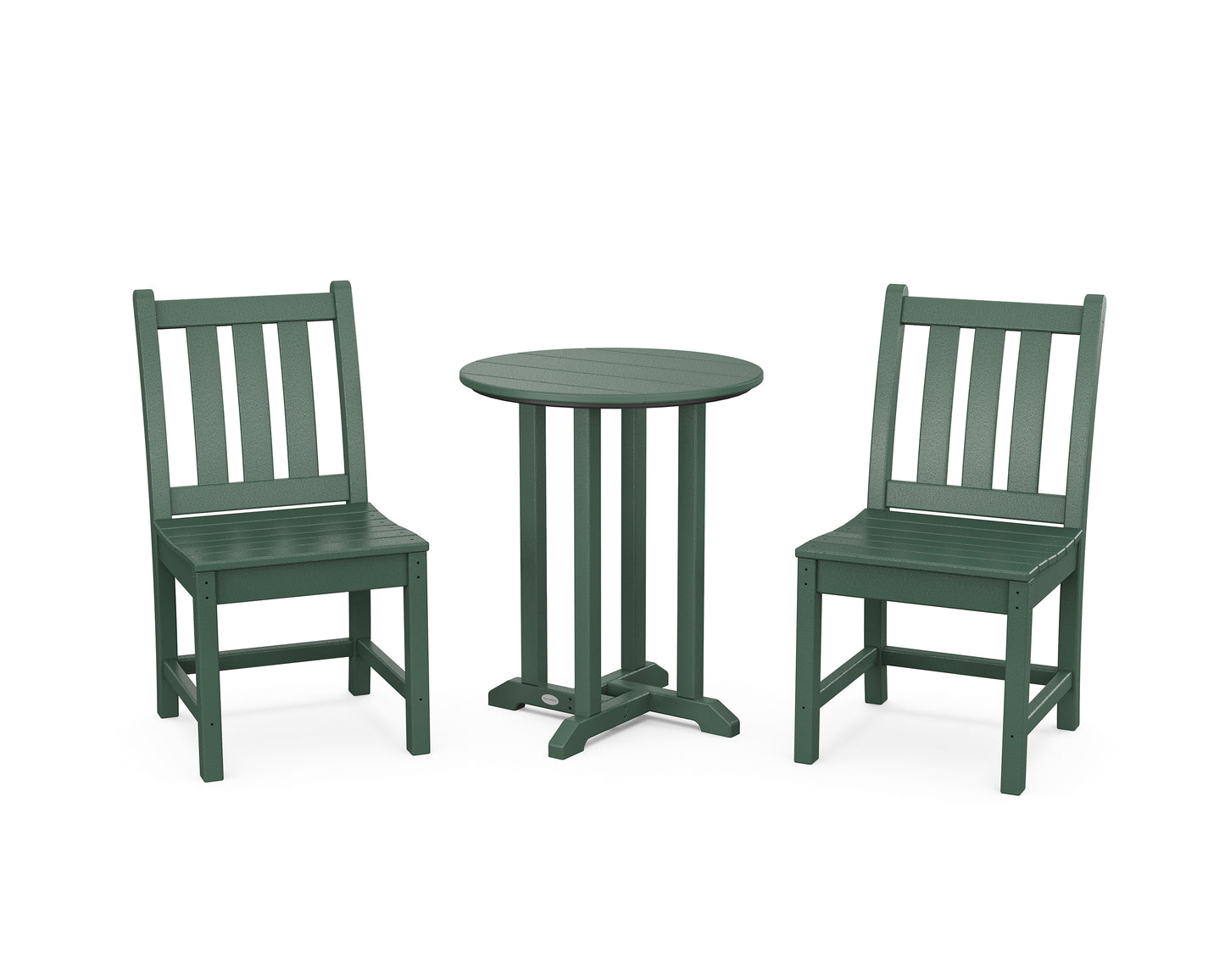 Traditional Garden Side Chair 3-Piece Round Bistro Dining Set