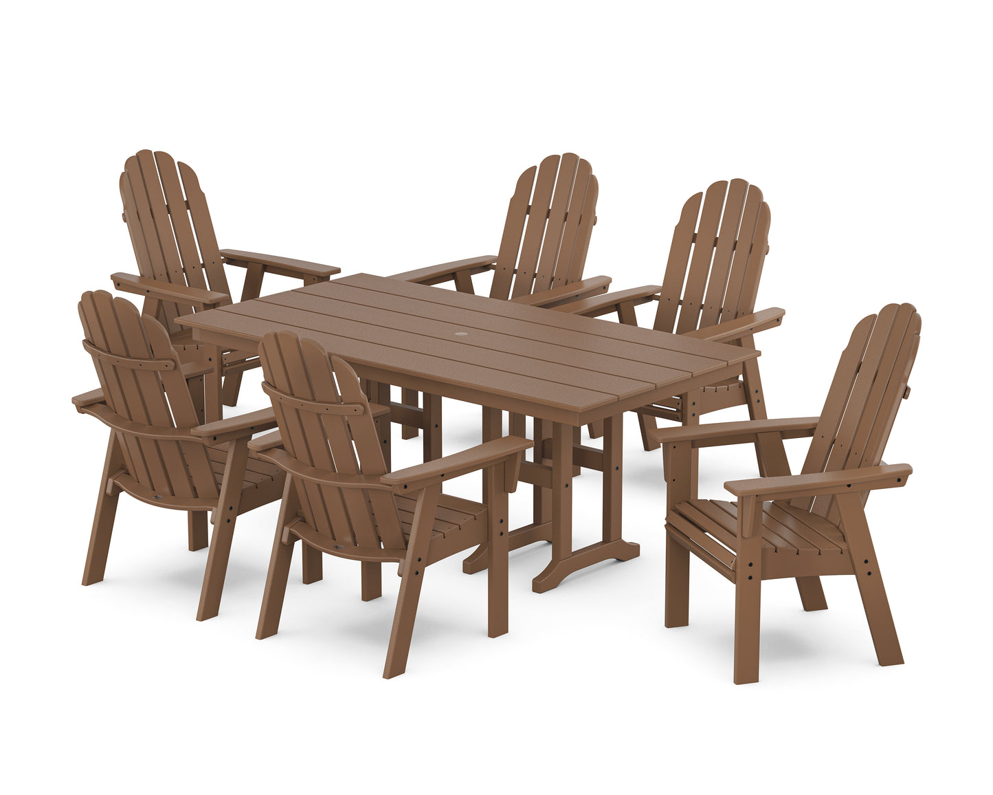 Vineyard Curveback Adirondack Chair 7-Piece Farmhouse Dining Set