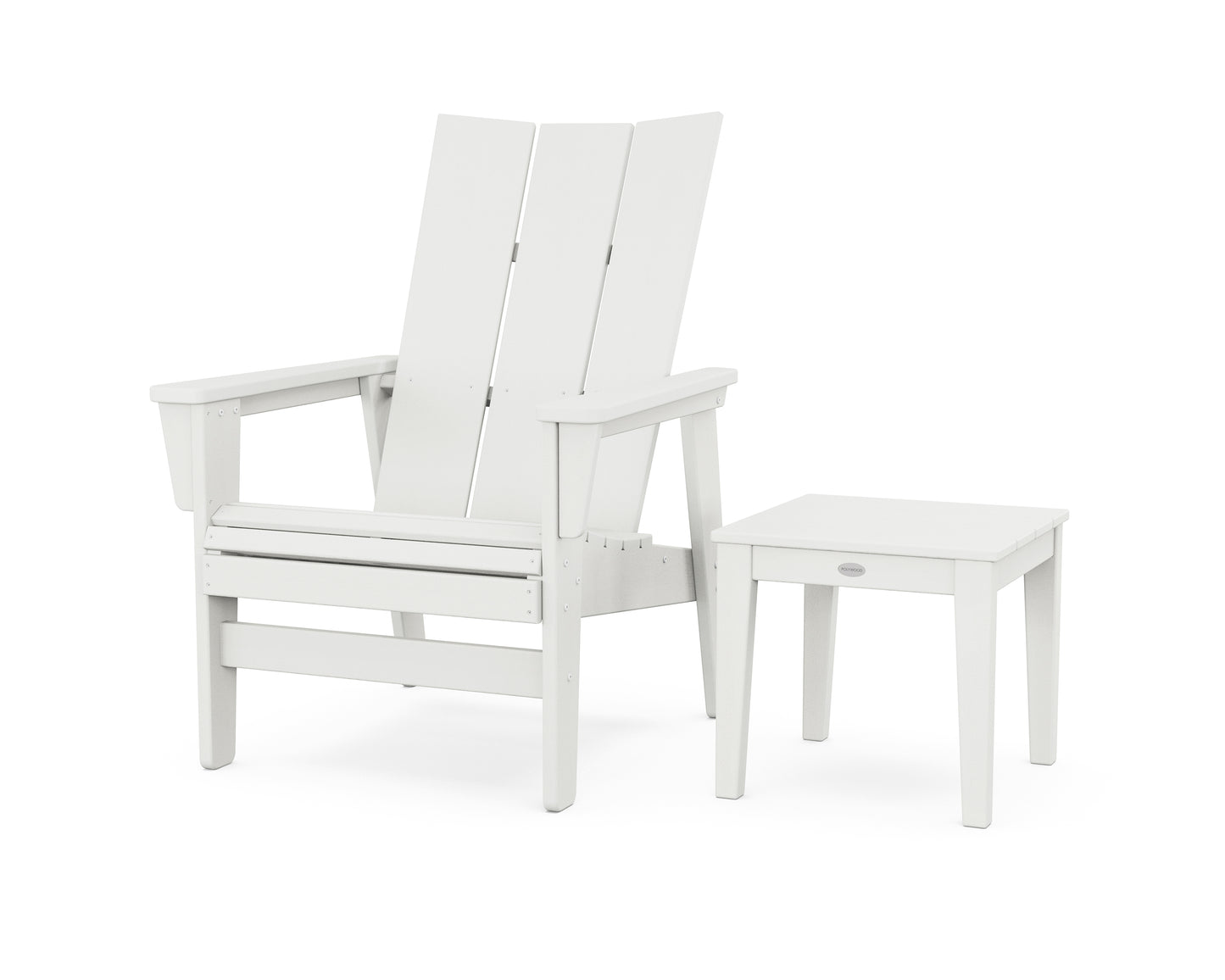 Modern Grand Upright Adirondack Chair with Side Table