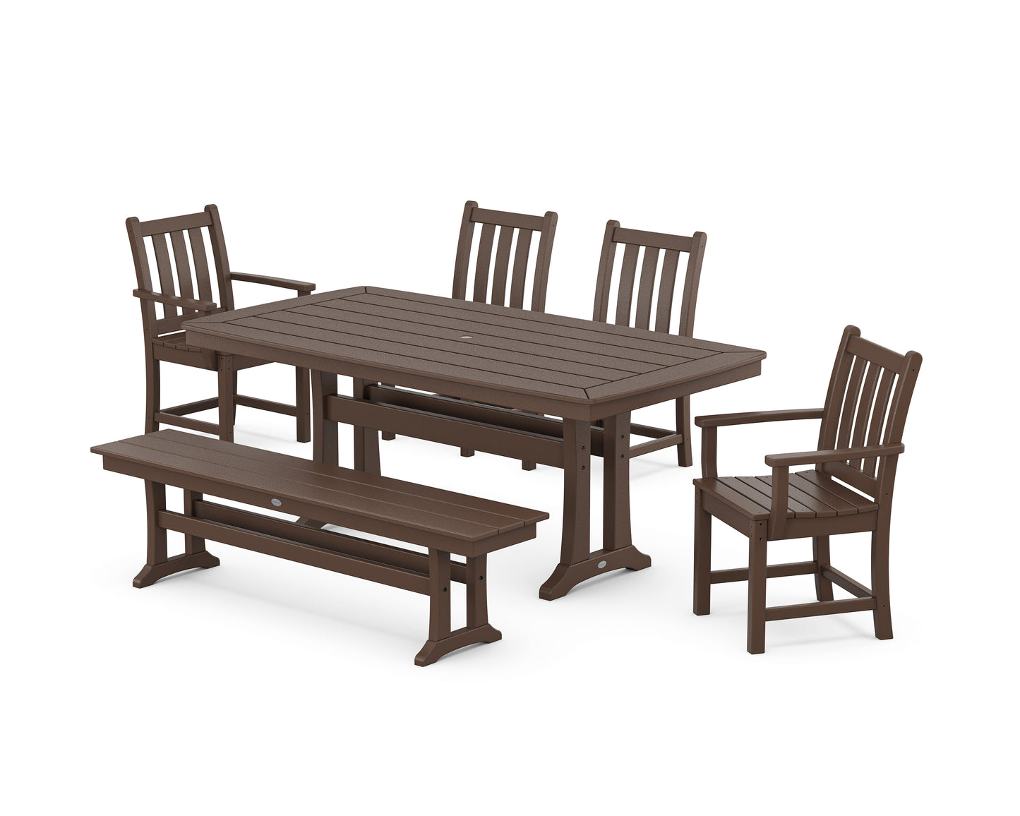 Traditional Garden 6-Piece Dining Set with Trestle Legs