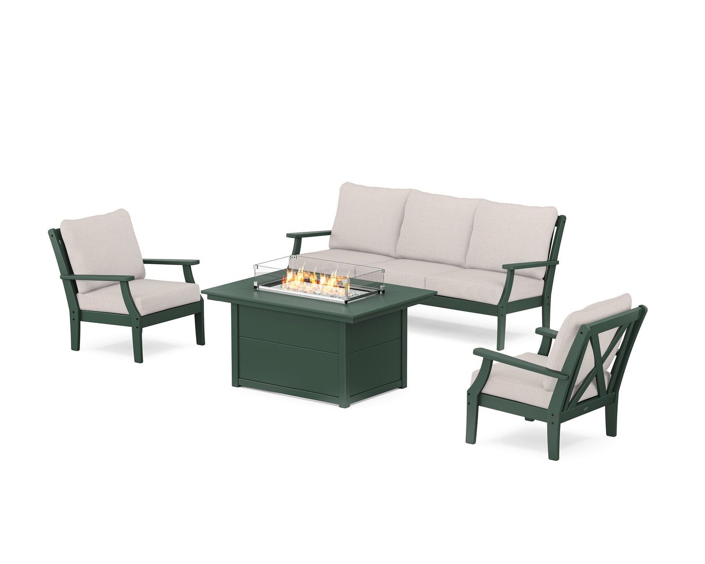 Braxton Deep Seating Fire Pit Table Set