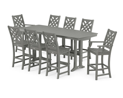 Wovendale 9-Piece Bar Set with Trestle Legs