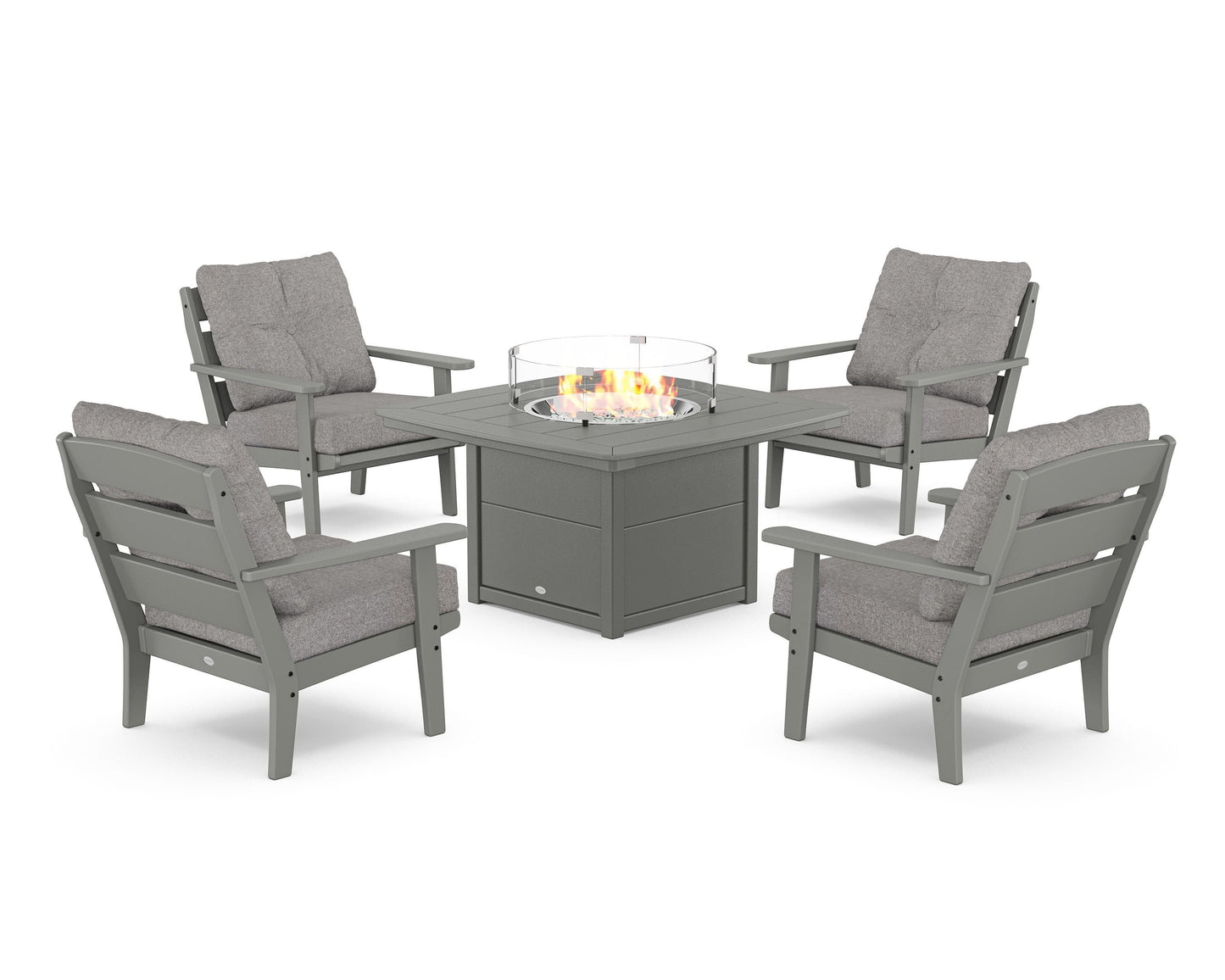 Lakeside 5-Piece Deep Seating Set with Nautical Fire Pit Table