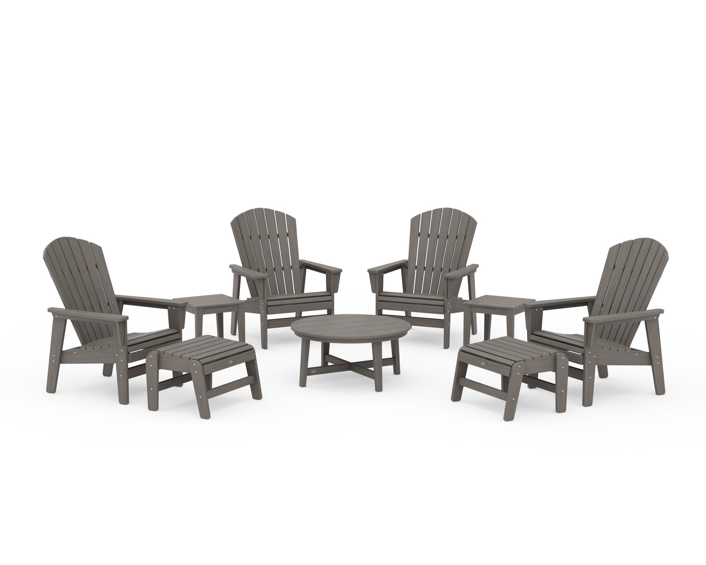 Nautical Grand Upright Adirondack 9-Piece Conversation Set