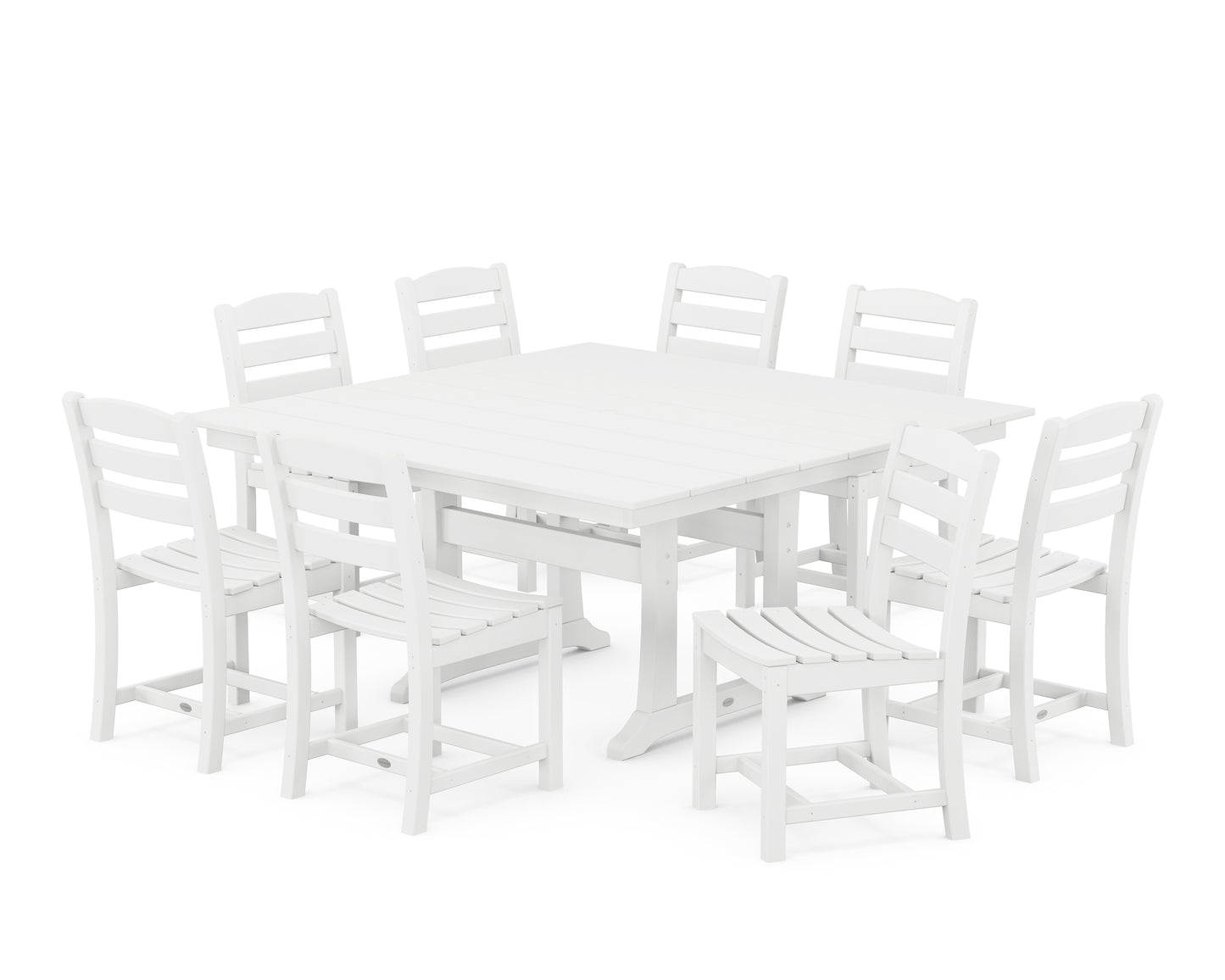 La Casa CafÃ© 9-Piece Farmhouse Trestle Dining Set