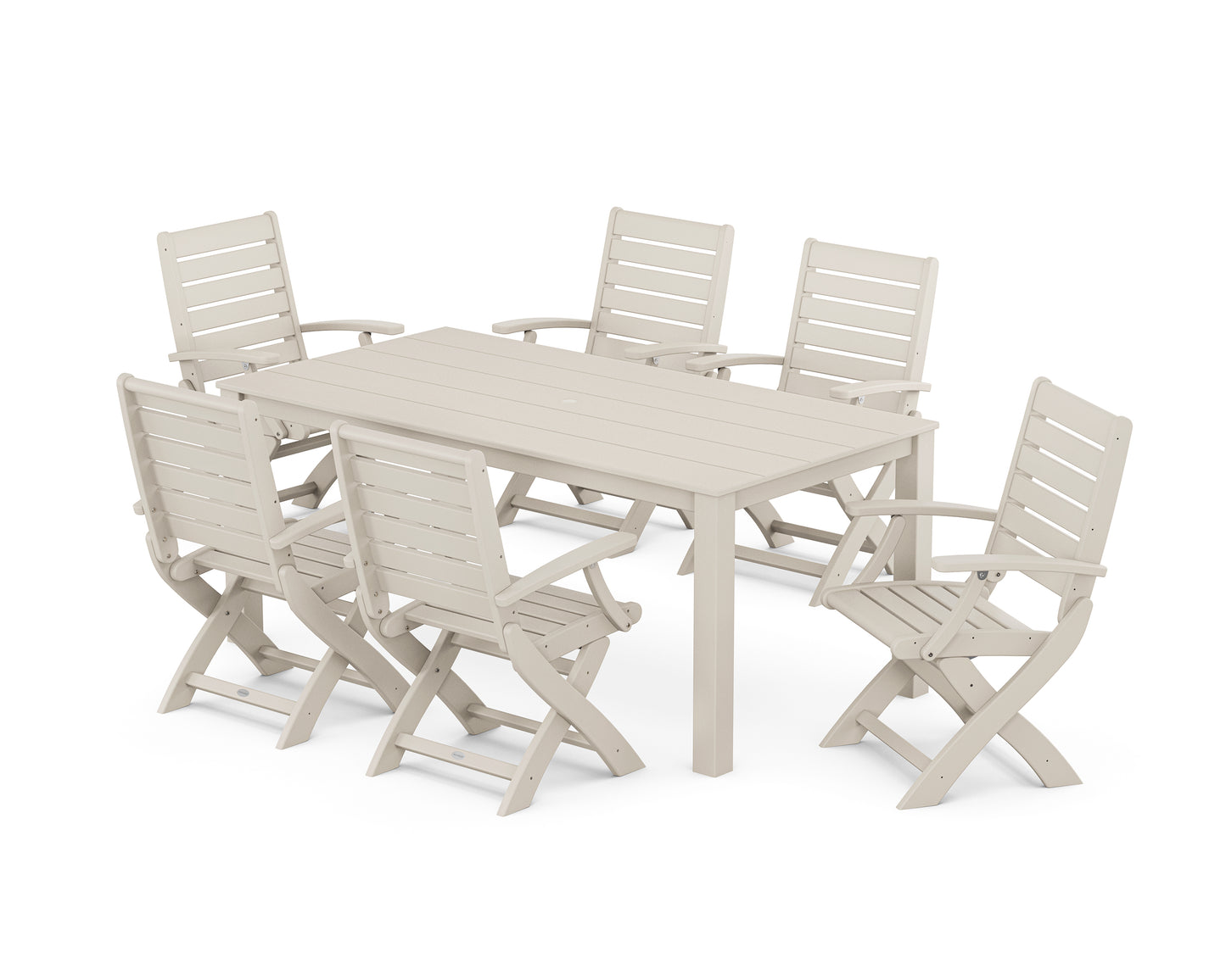 Signature Folding Chair 7-Piece Parsons Dining Set