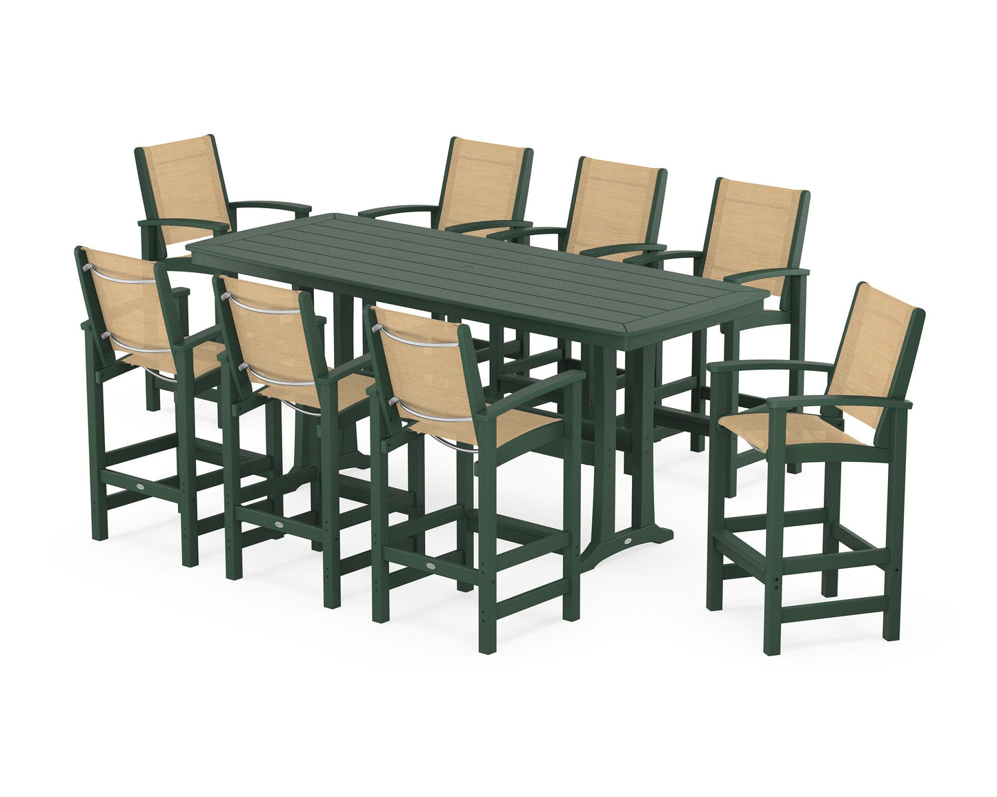 Coastal 9-Piece Bar Set with Trestle Legs