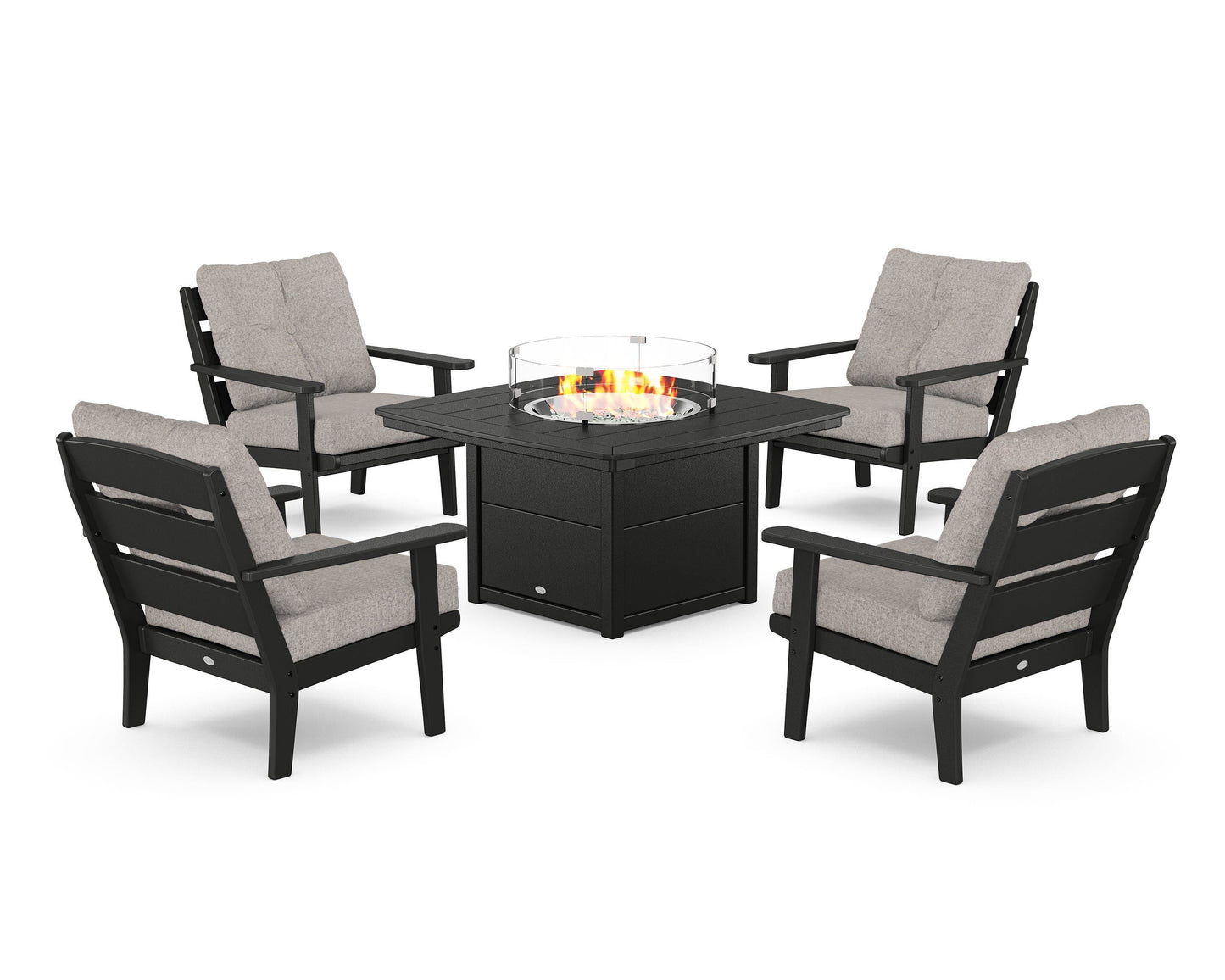Lakeside 5-Piece Deep Seating Set with Nautical Fire Pit Table
