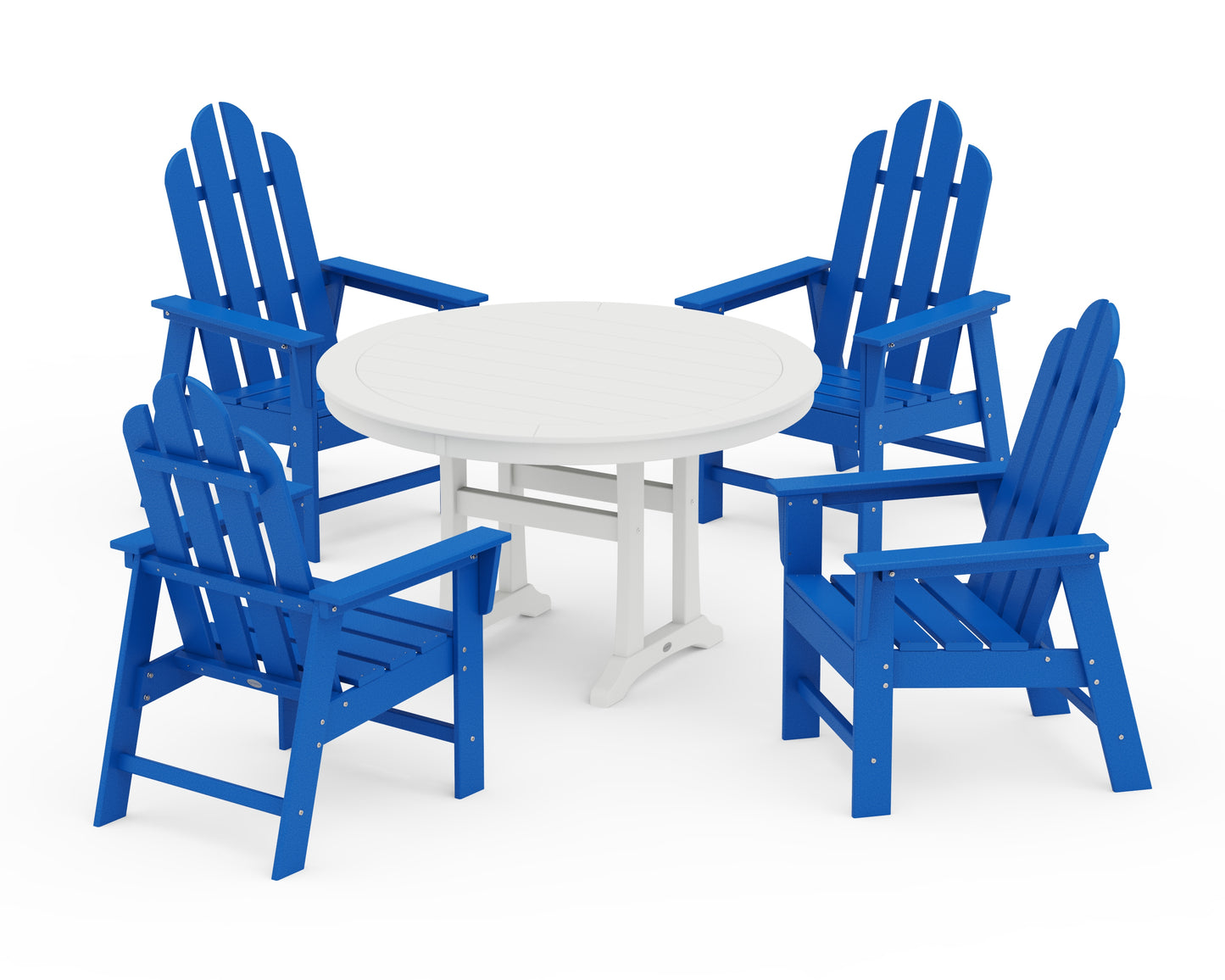 Long Island 5-Piece Round Dining Set with Trestle Legs