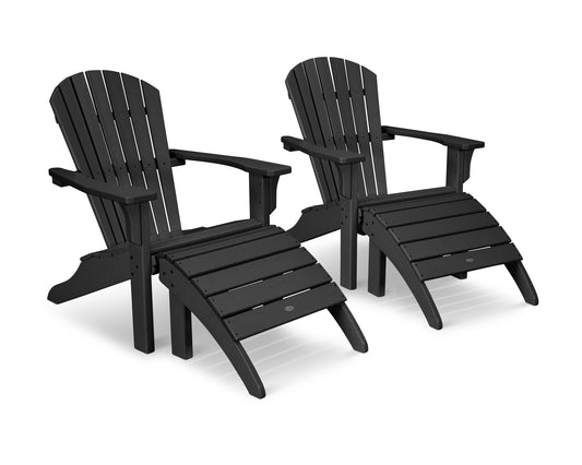 Seashell Adirondack Set with Ottomans