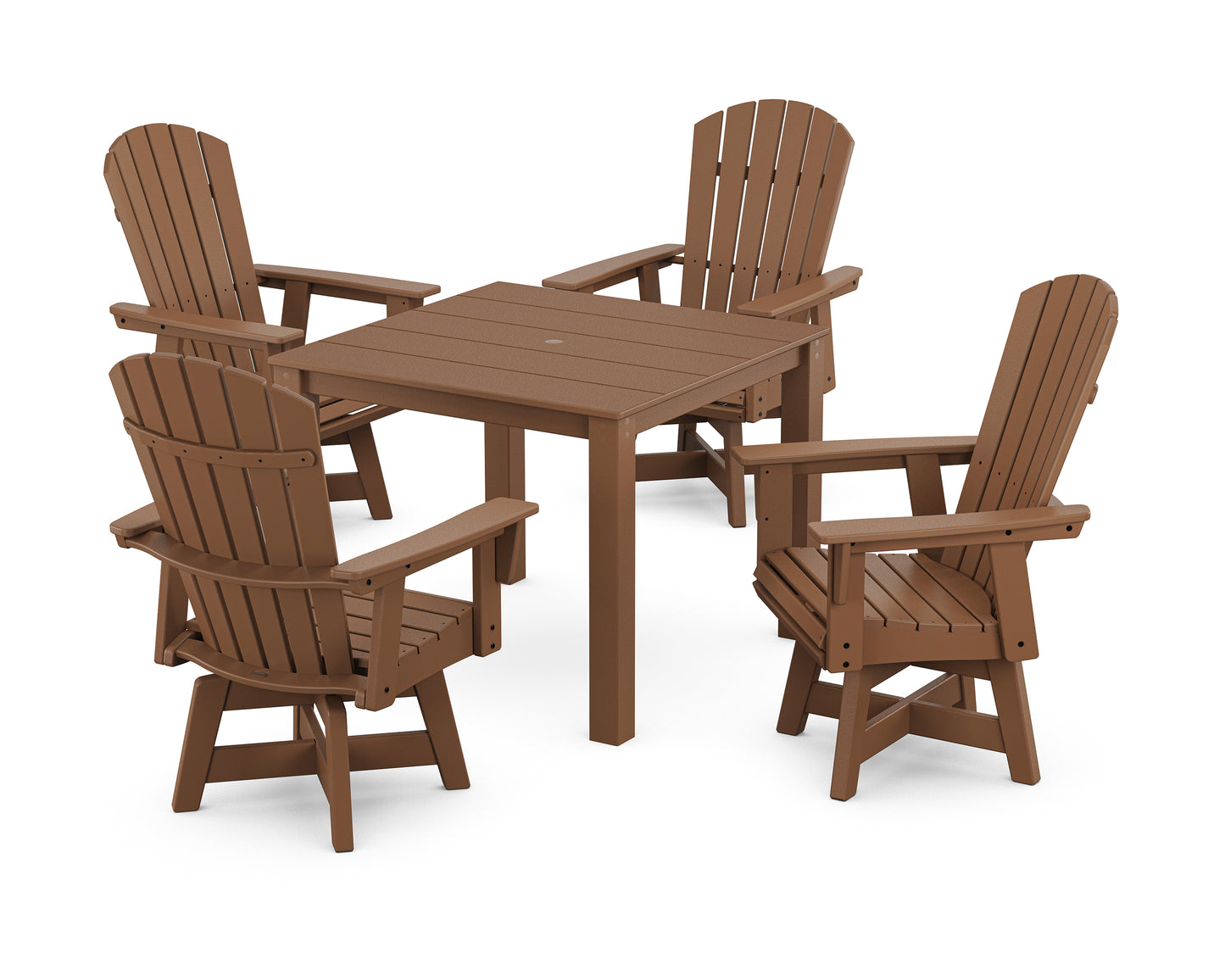 Nautical Curveback Adirondack Swivel 5-Piece Parsons Dining Set