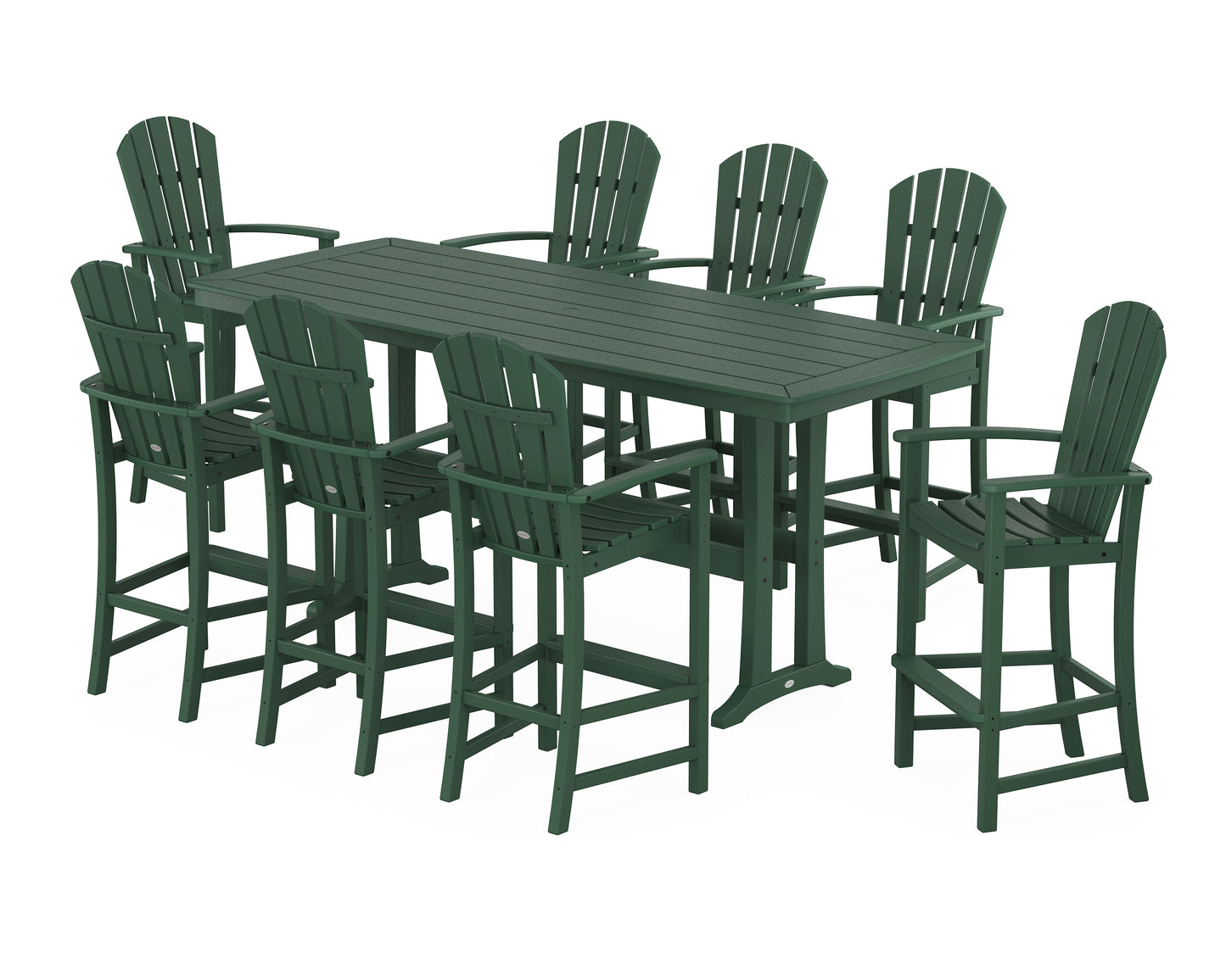Palm Coast 9-Piece Bar Set with Trestle Legs