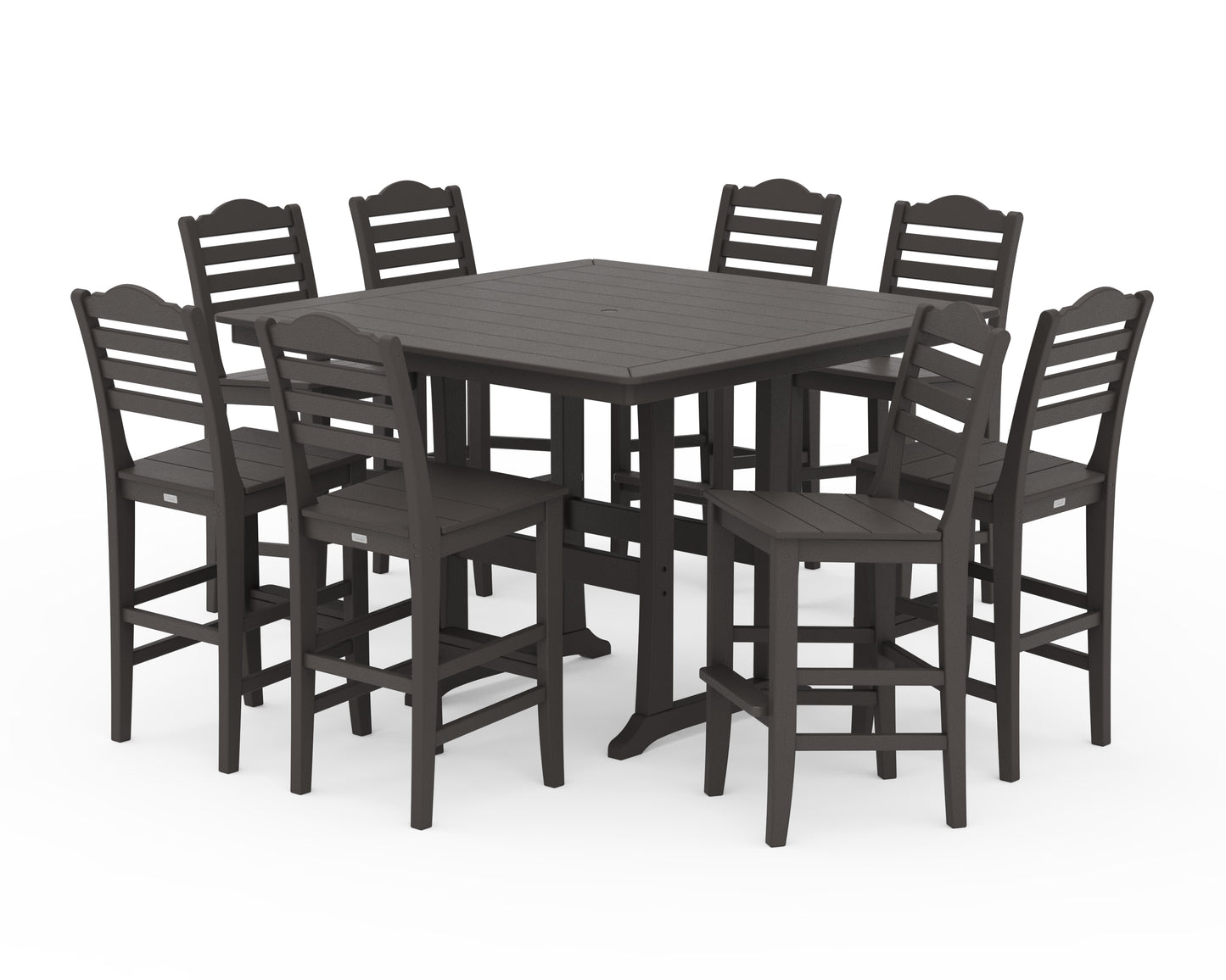 Savannah Side Chair 9-Piece Square Bar Set with Trestle Legs