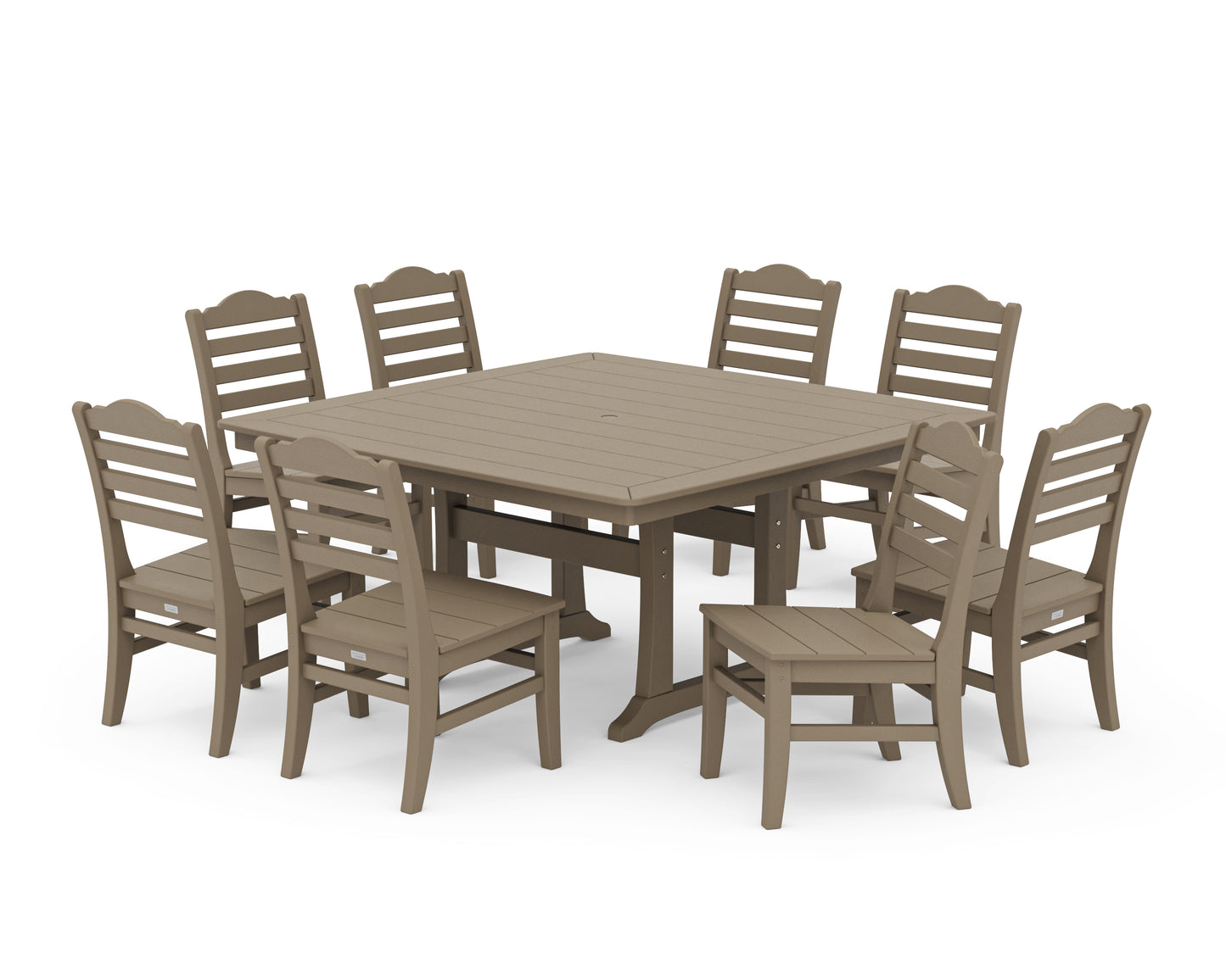 Savannah Side Chair 9-Piece Square Dining Set with Trestle Legs