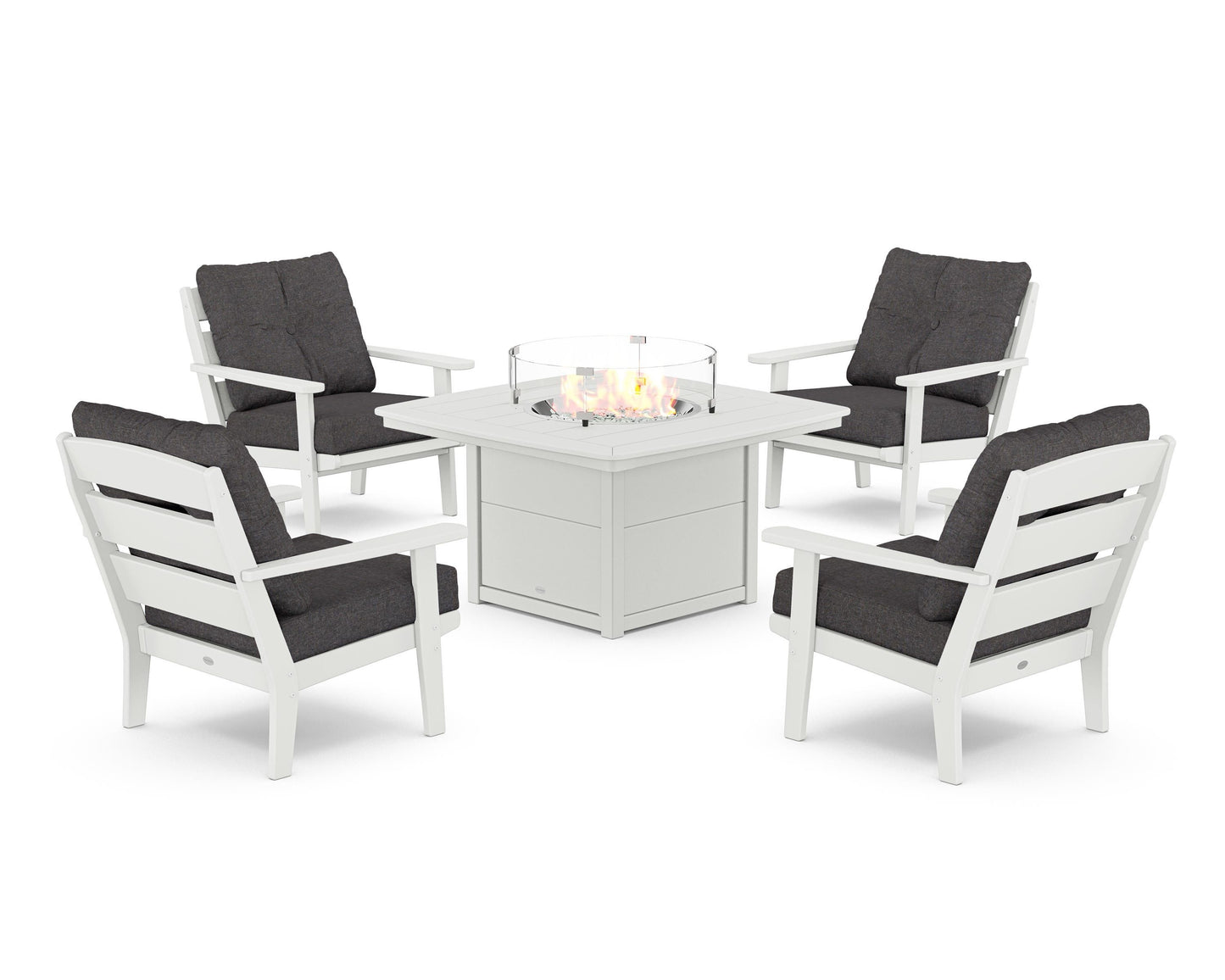 Lakeside 5-Piece Deep Seating Set with Nautical Fire Pit Table