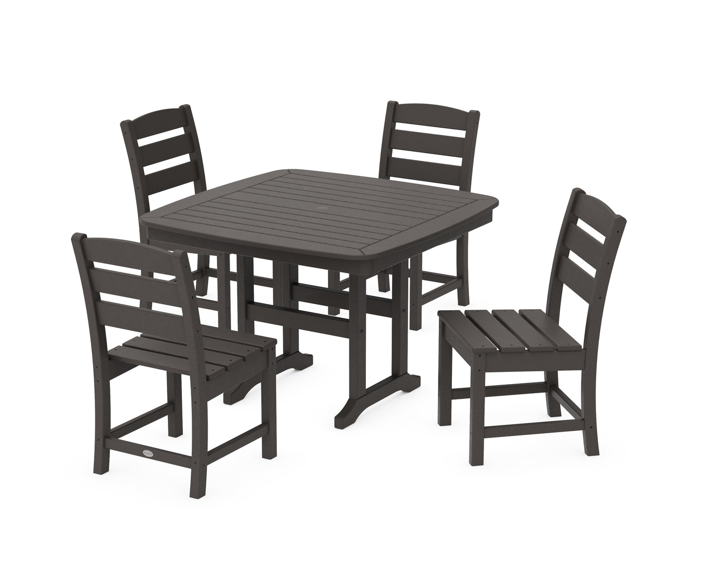 Lakeside Side Chair 5-Piece Dining Set with Trestle Legs