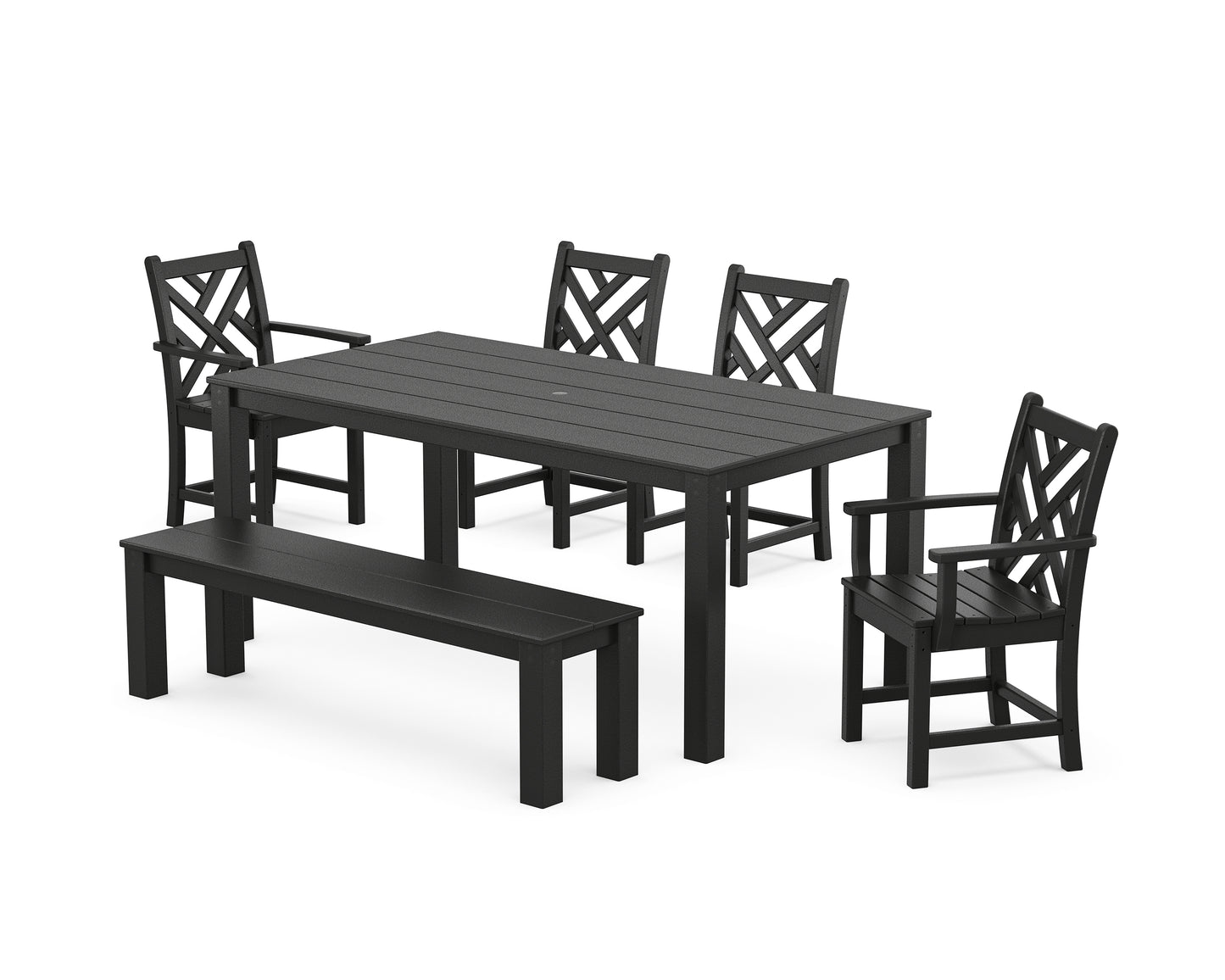 Chippendale 6-Piece Parsons Dining Set with Bench