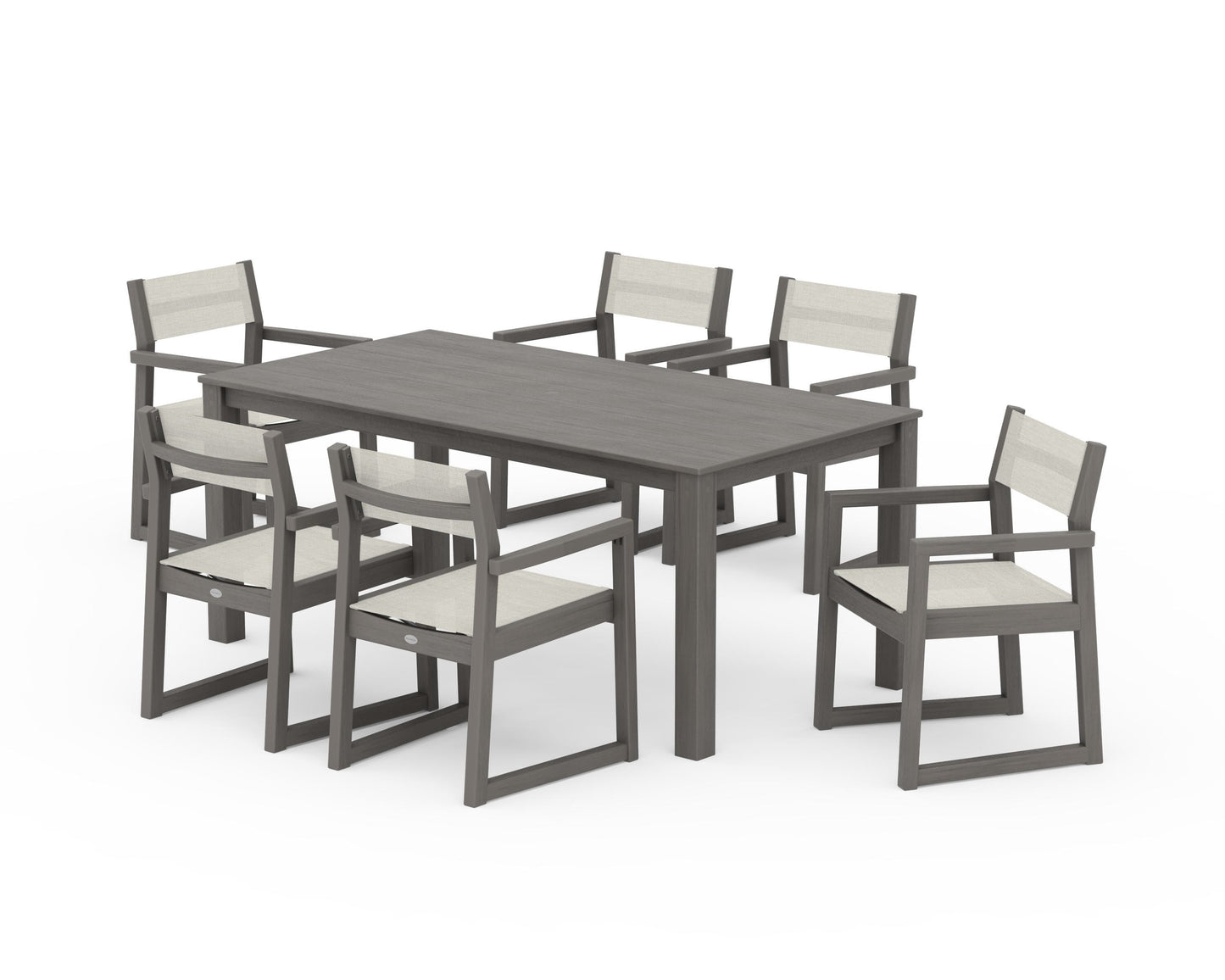 EDGE Sling Arm Chair 7-Piece Parsons Dining Set