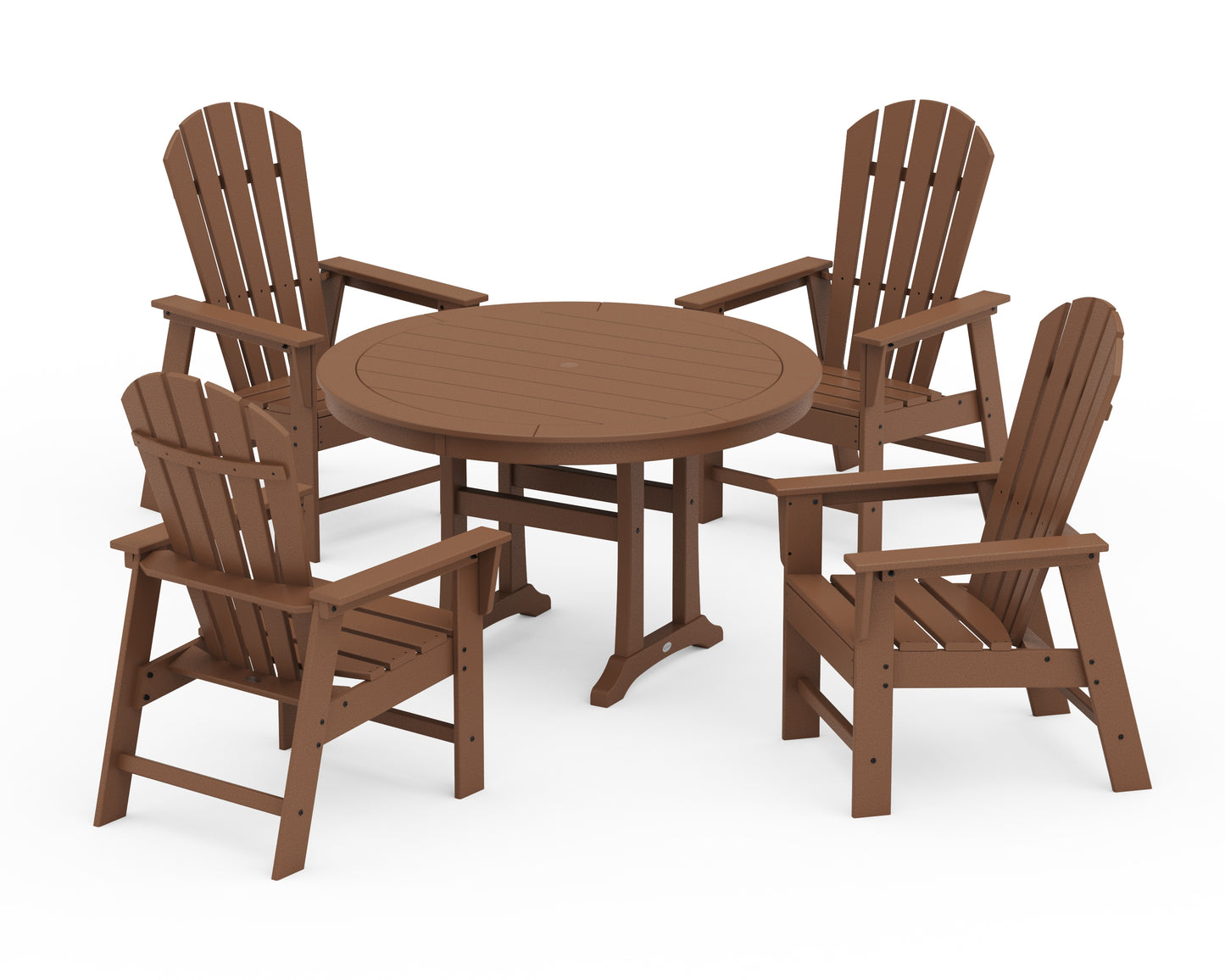 South Beach 5-Piece Round Dining Set with Trestle Legs
