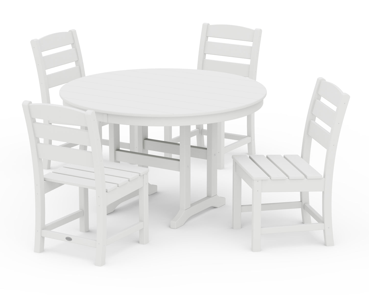 Lakeside 5-Piece Round Farmhouse Side Chair Dining Set