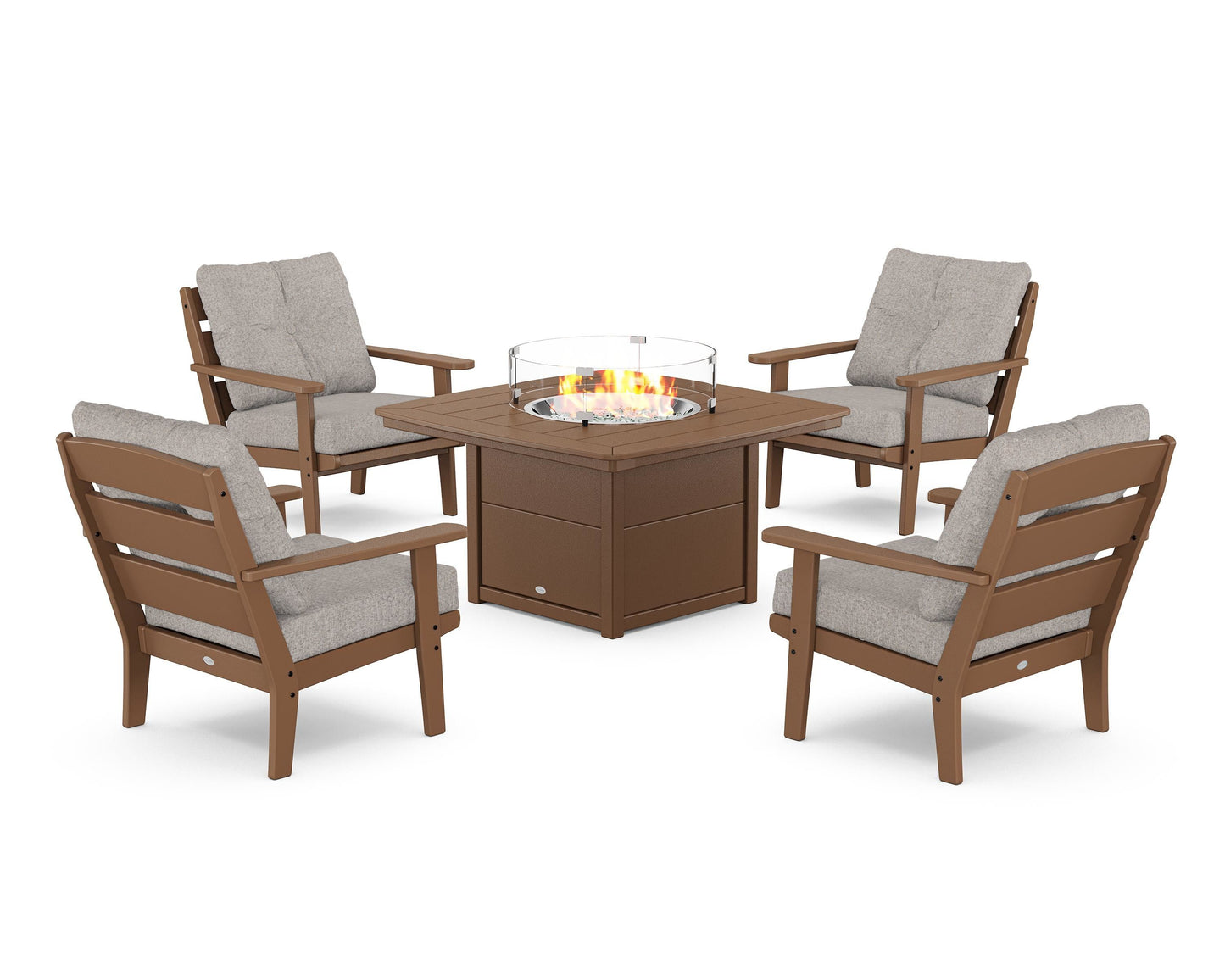 Lakeside 5-Piece Deep Seating Set with Nautical Fire Pit Table