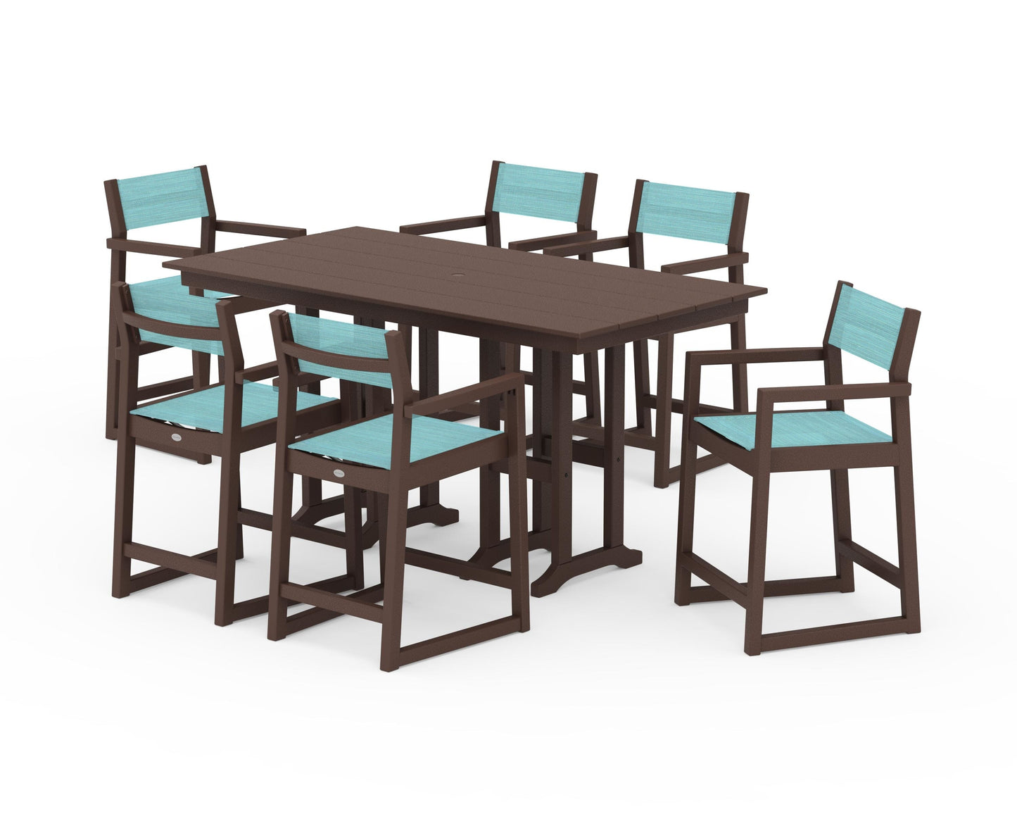 EDGE Sling Arm Chair 7-Piece Farmhouse Counter Set