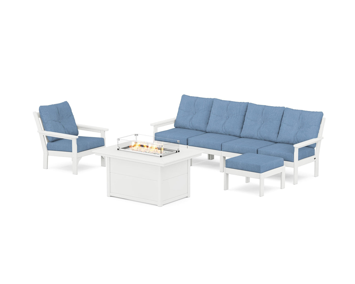 Vineyard Sectional Lounge and Fire Pit Set