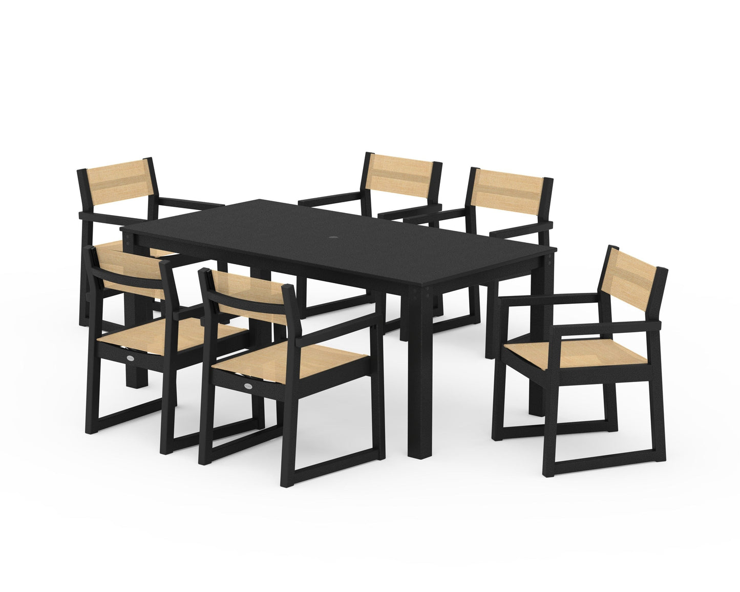 EDGE Sling Arm Chair 7-Piece Parsons Dining Set