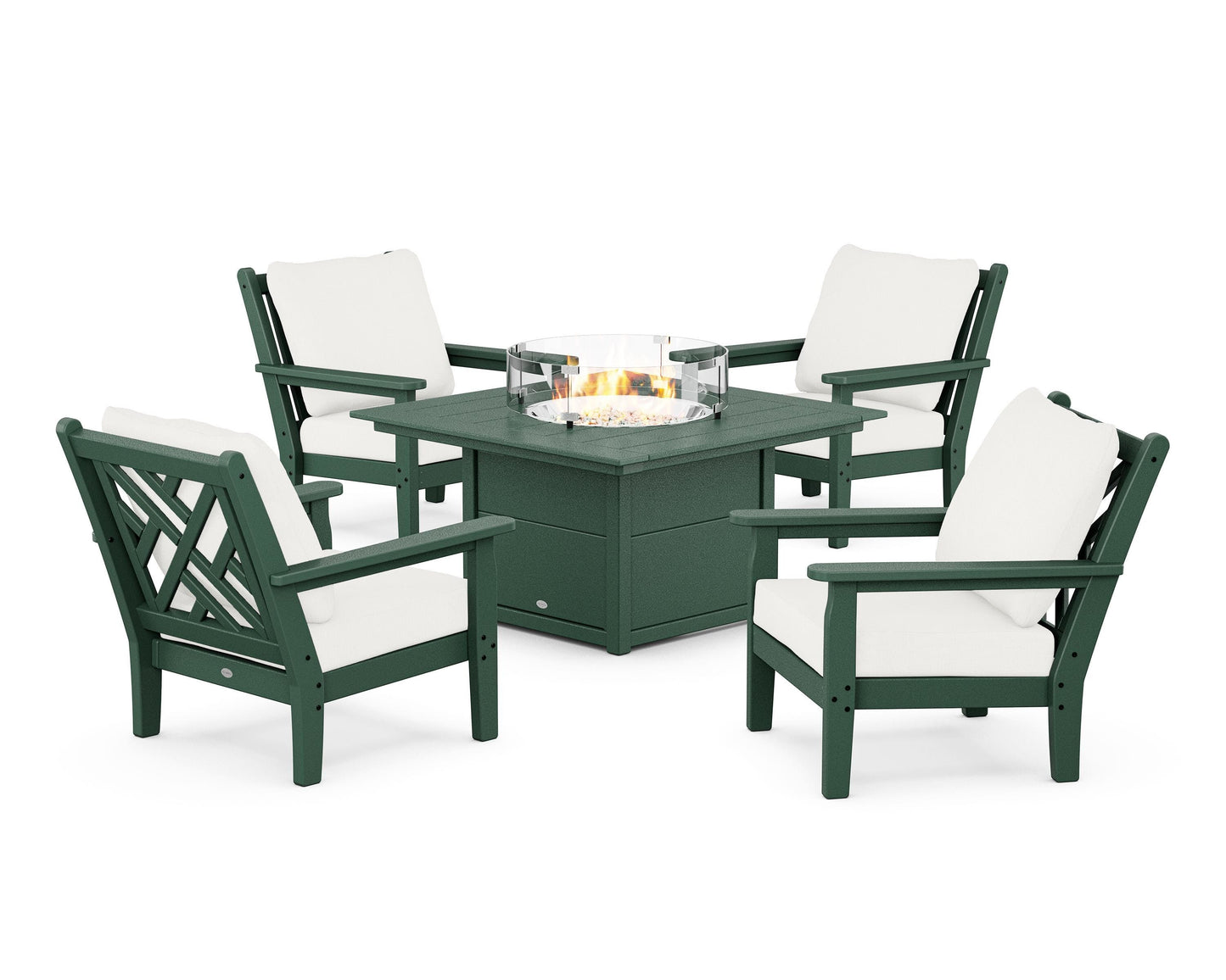 Chippendale 5-Piece Deep Seating Set with Fire Pit Table