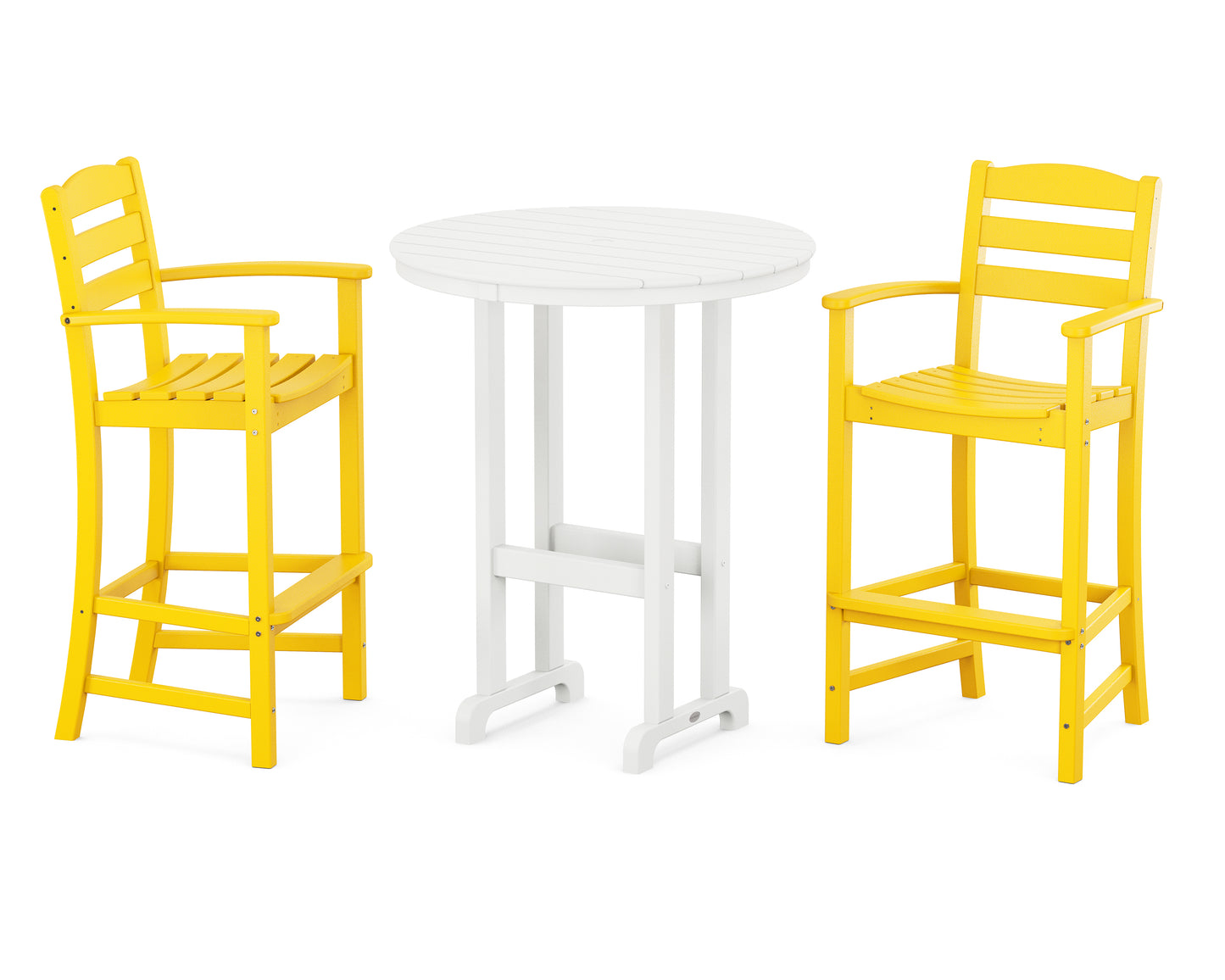 La Casa Caf‚ 3-Piece Round Farmhouse Bar Set