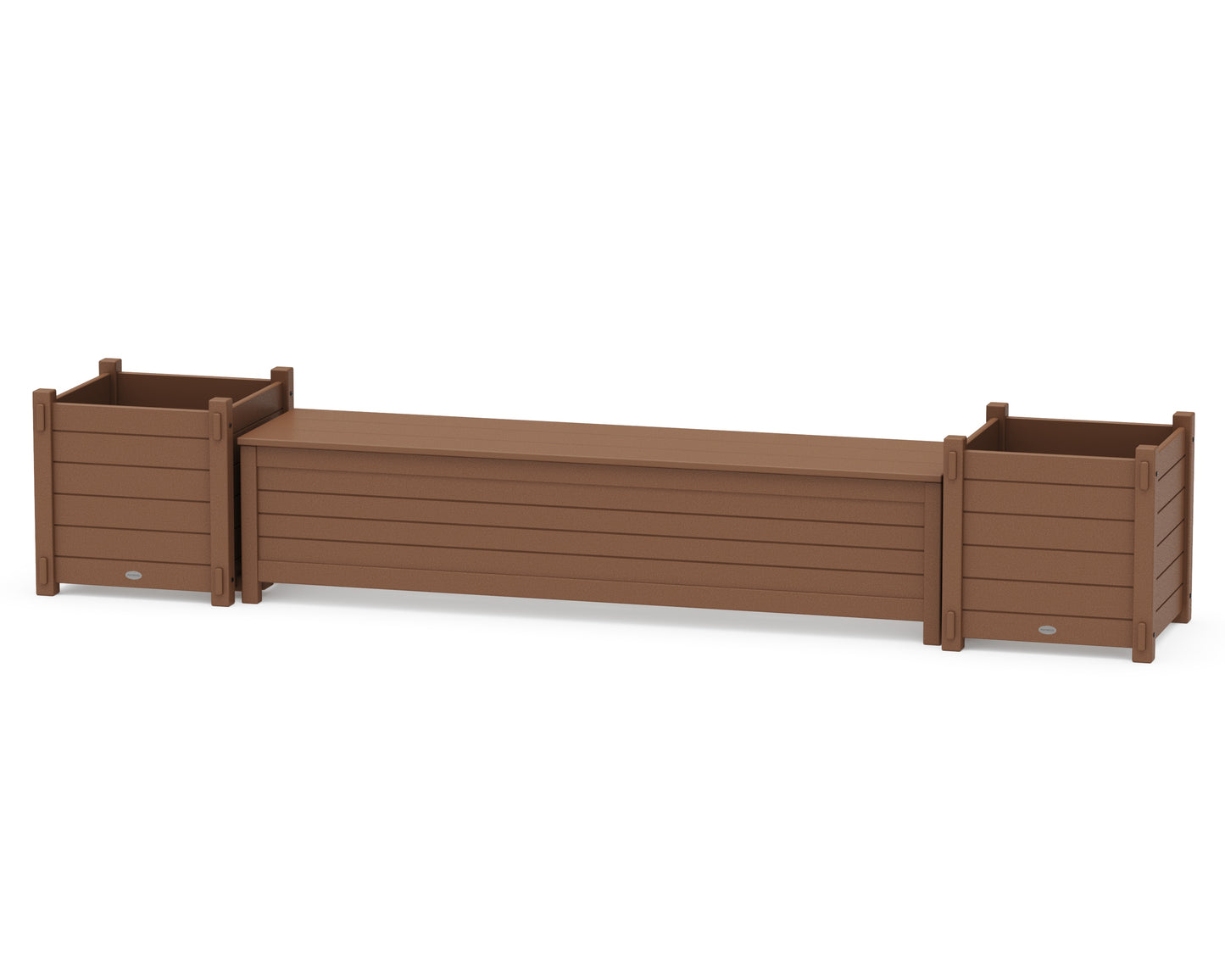 72" Nautical Straight Planter Storage Bench Set- Large