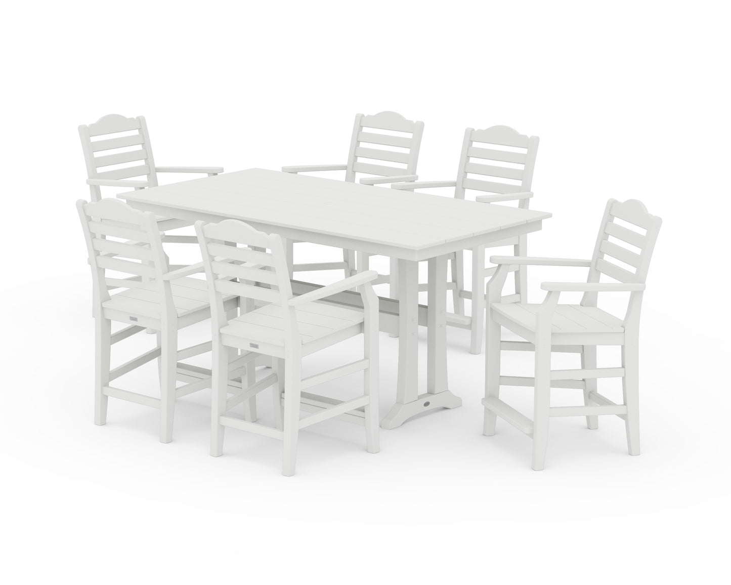 Savannah Arm Chair 7-Piece Farmhouse Counter Set with Trestle Legs