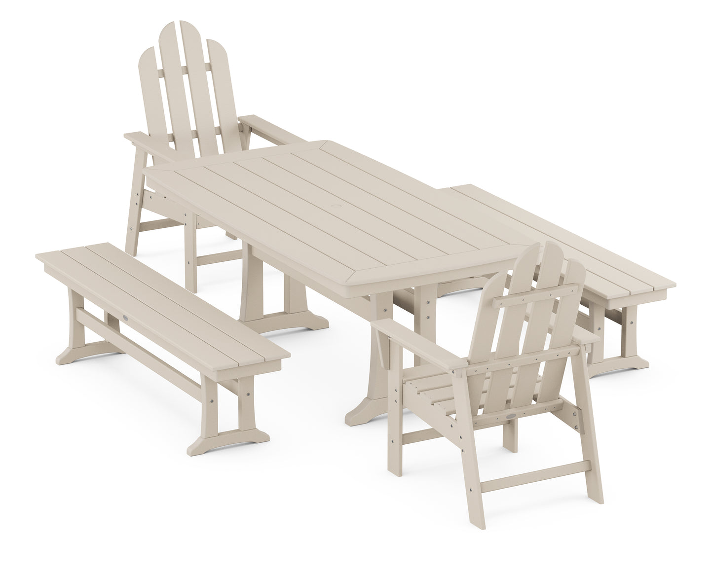 Long Island 5-Piece Dining Set with Trestle Legs
