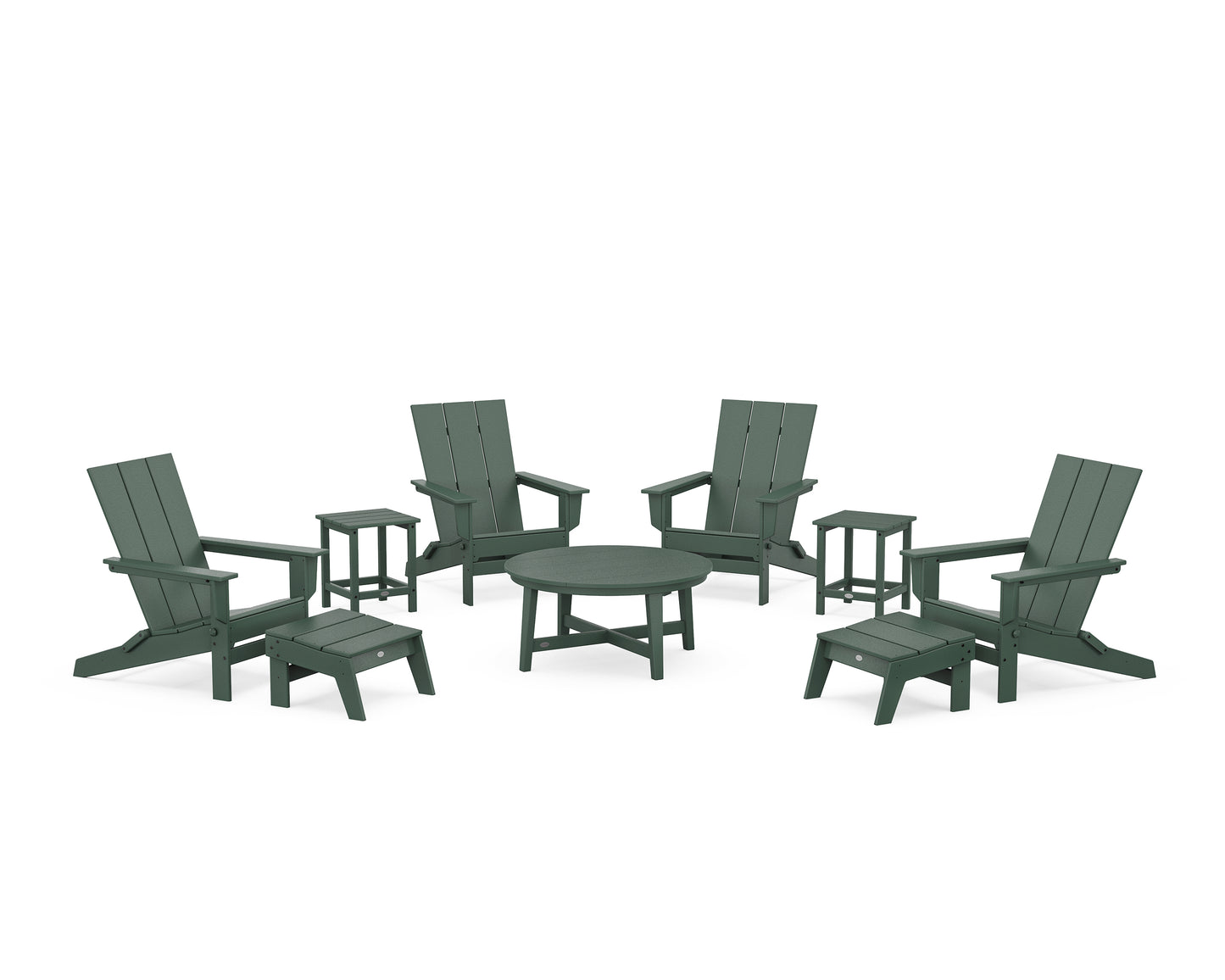 Modern Studio Folding Adirondack 9-Piece Conversation Set