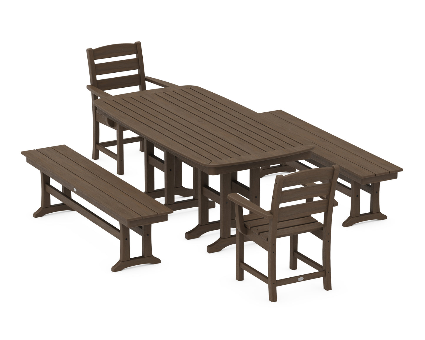 Lakeside 5-Piece Dining Set with Benches