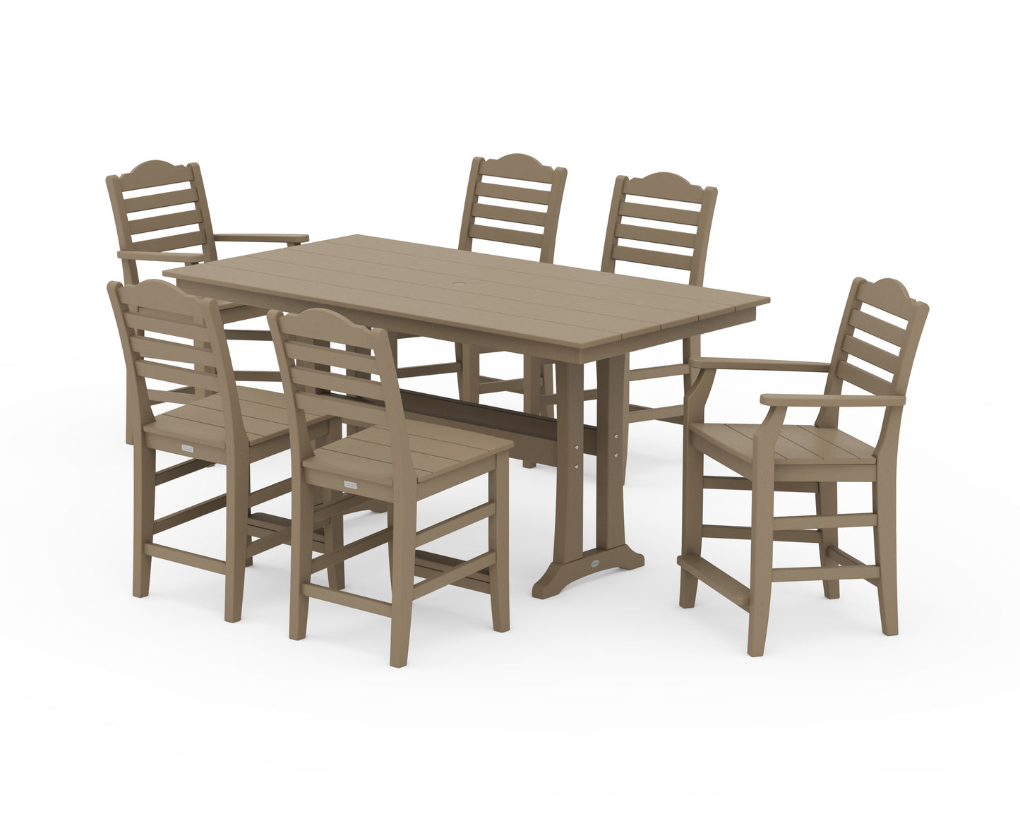 Savannah 7-Piece Farmhouse Counter Set with Trestle Legs