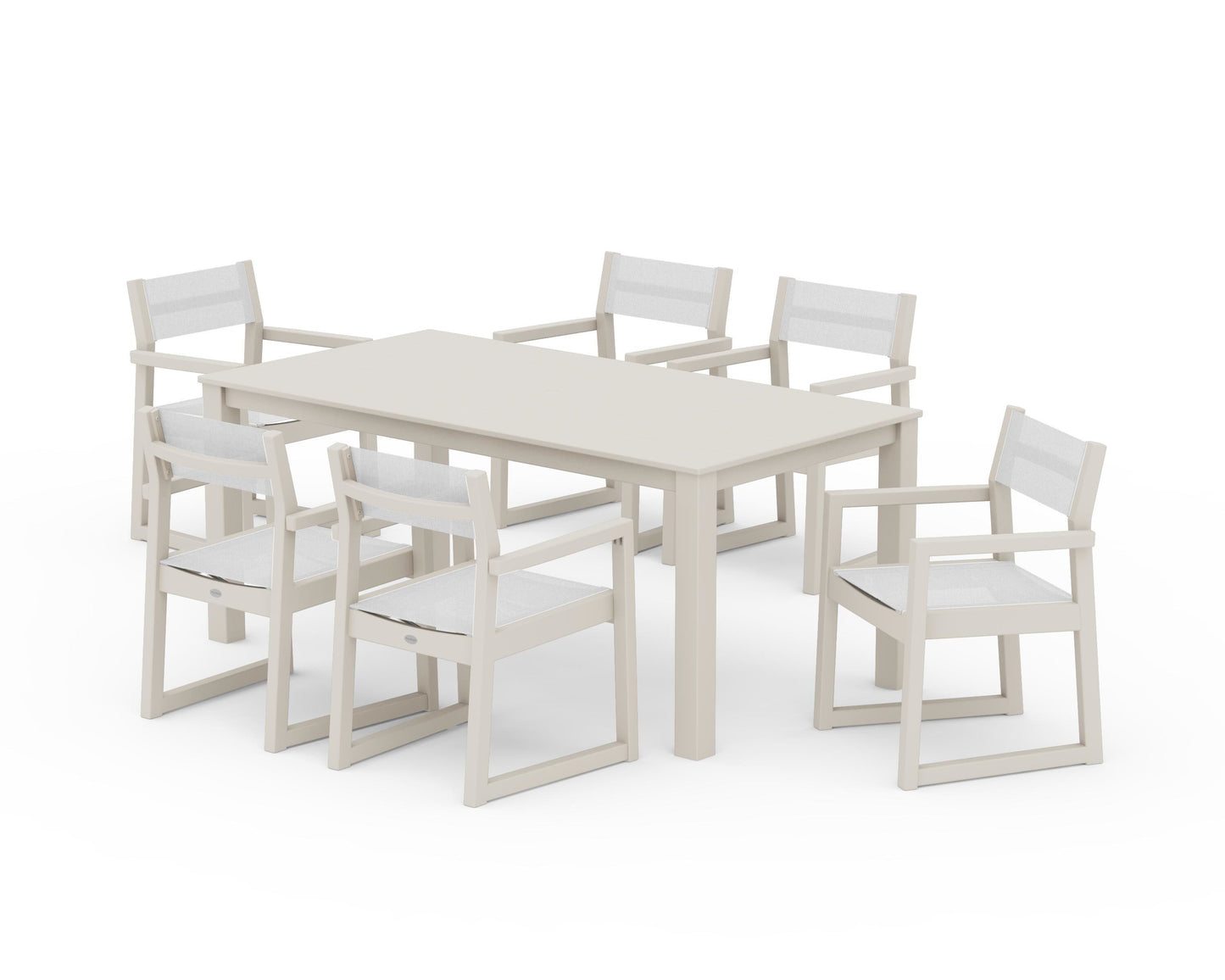 EDGE Sling Arm Chair 7-Piece Parsons Dining Set