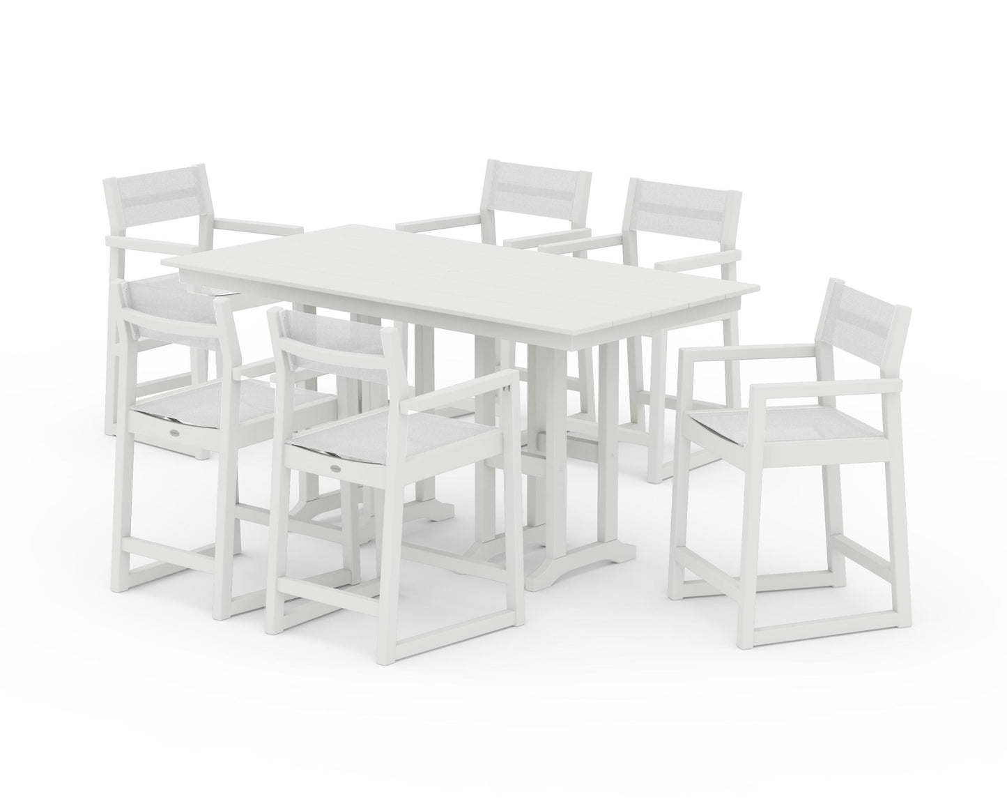 EDGE Sling Arm Chair 7-Piece Farmhouse Counter Set