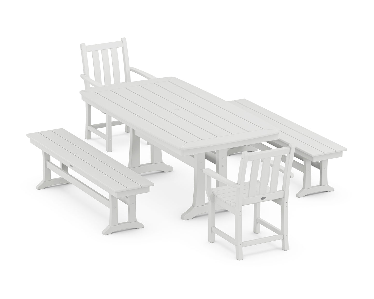 Traditional Garden 5-Piece Dining Set with Trestle Legs